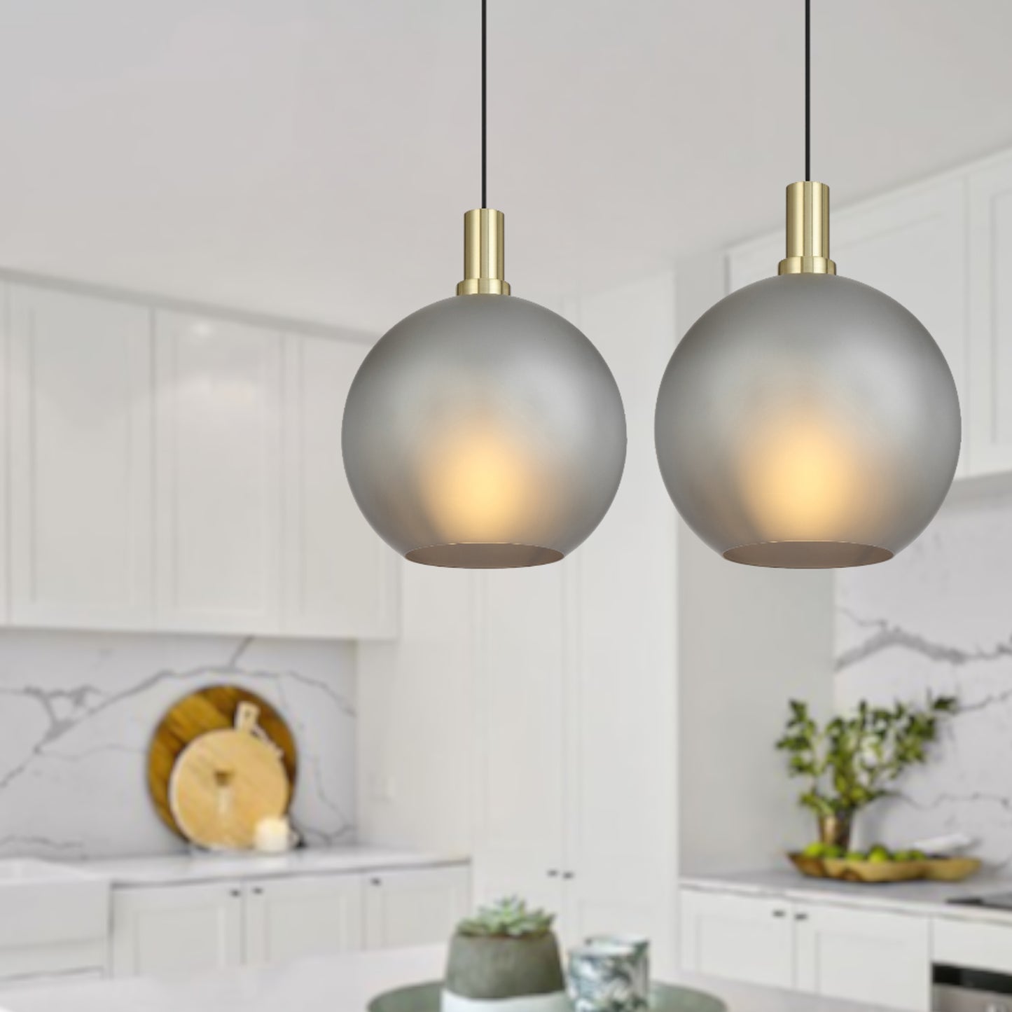 Lumoton TFS 30 PENDANT 25wE27max D:300 CAB:2m BLACK MATT/ GOLD/ GREY SMOKE