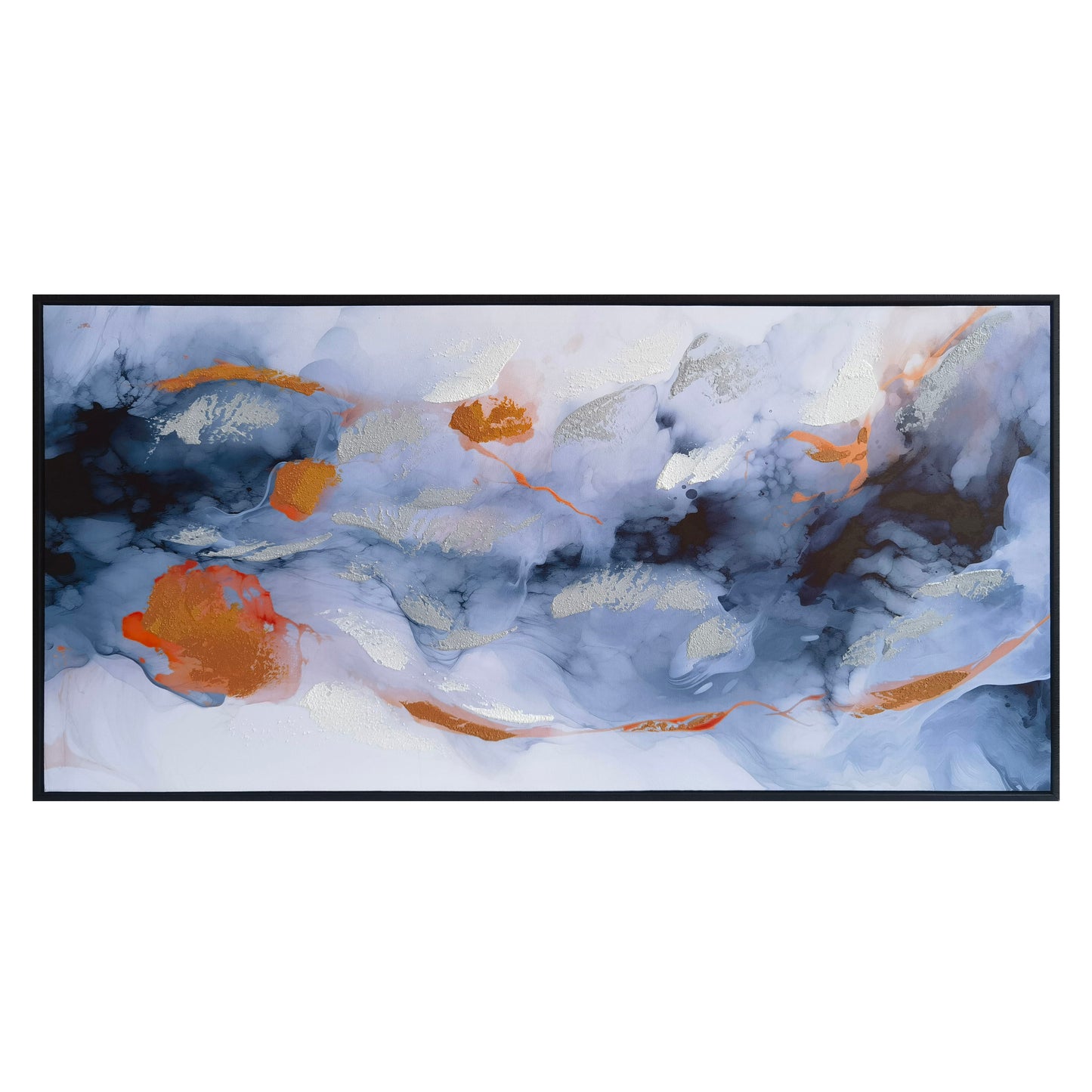 Abstract Hand Painting Picture w. Black PS Frame