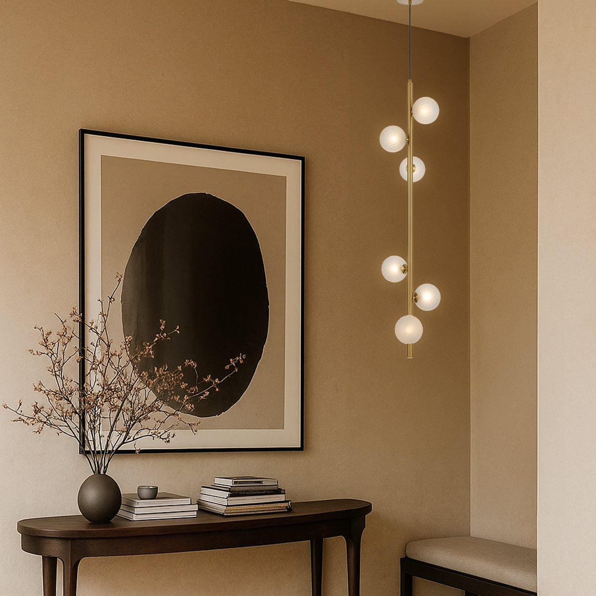 TFS 6 LT PENDANT 6x6wG9max KIT L1200 W265 H265 TEX 2m ANT GOLD/ FROST TEAR PATTERN