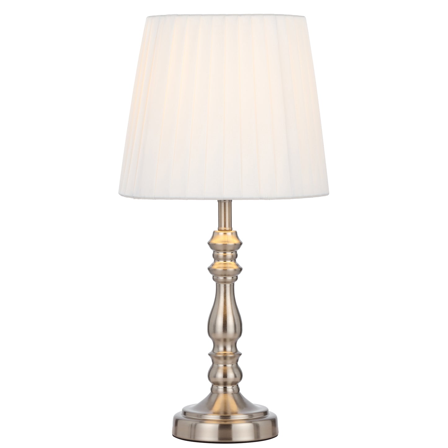 Santander TFS TABLE LAMP 25wE27max D200 H390 INLINE NICKEL/IVORY SOFT PLATED