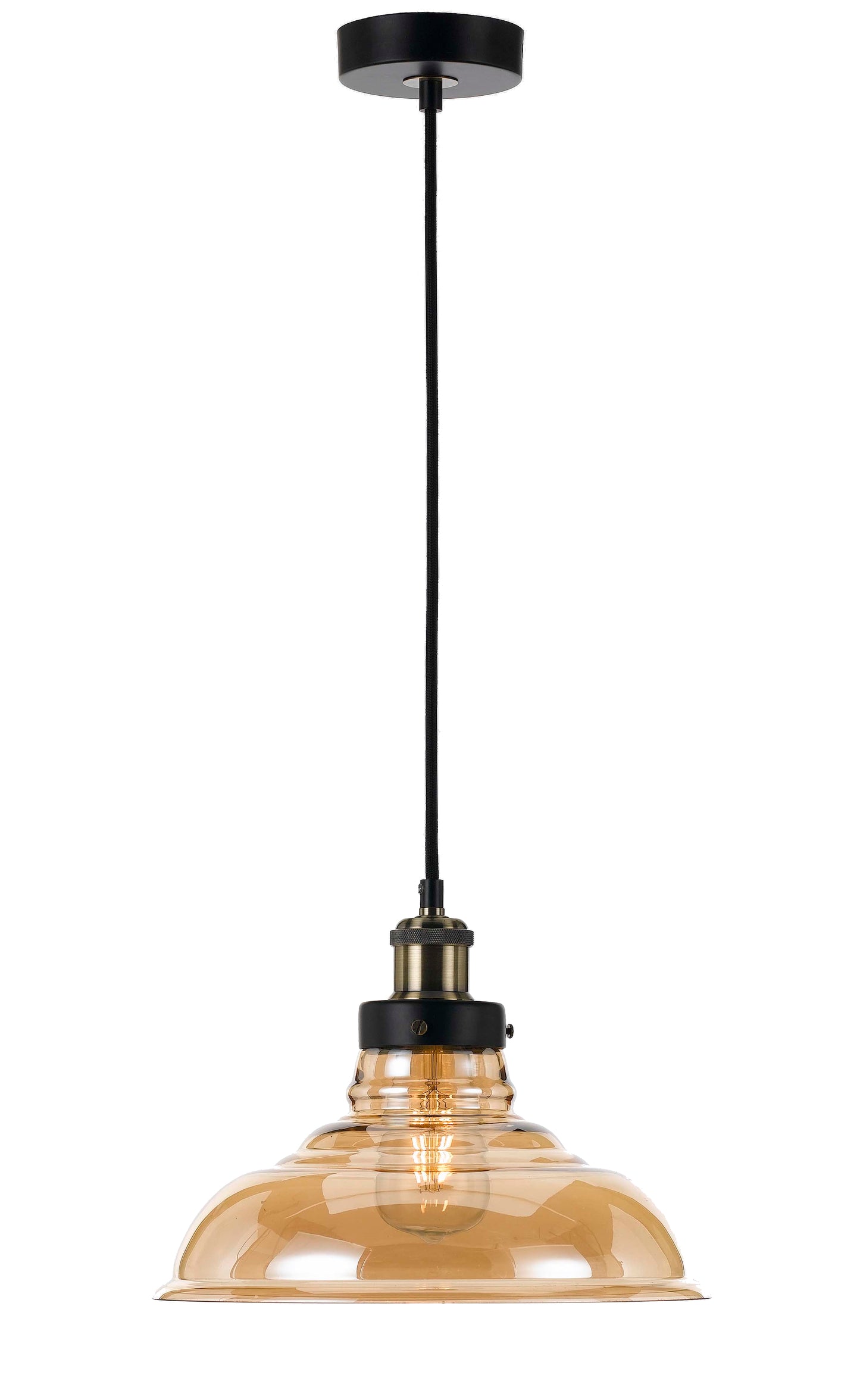 TFS 30 PENDANT 25wE27max D 300 H 225cable2.0 BLACK AMBER