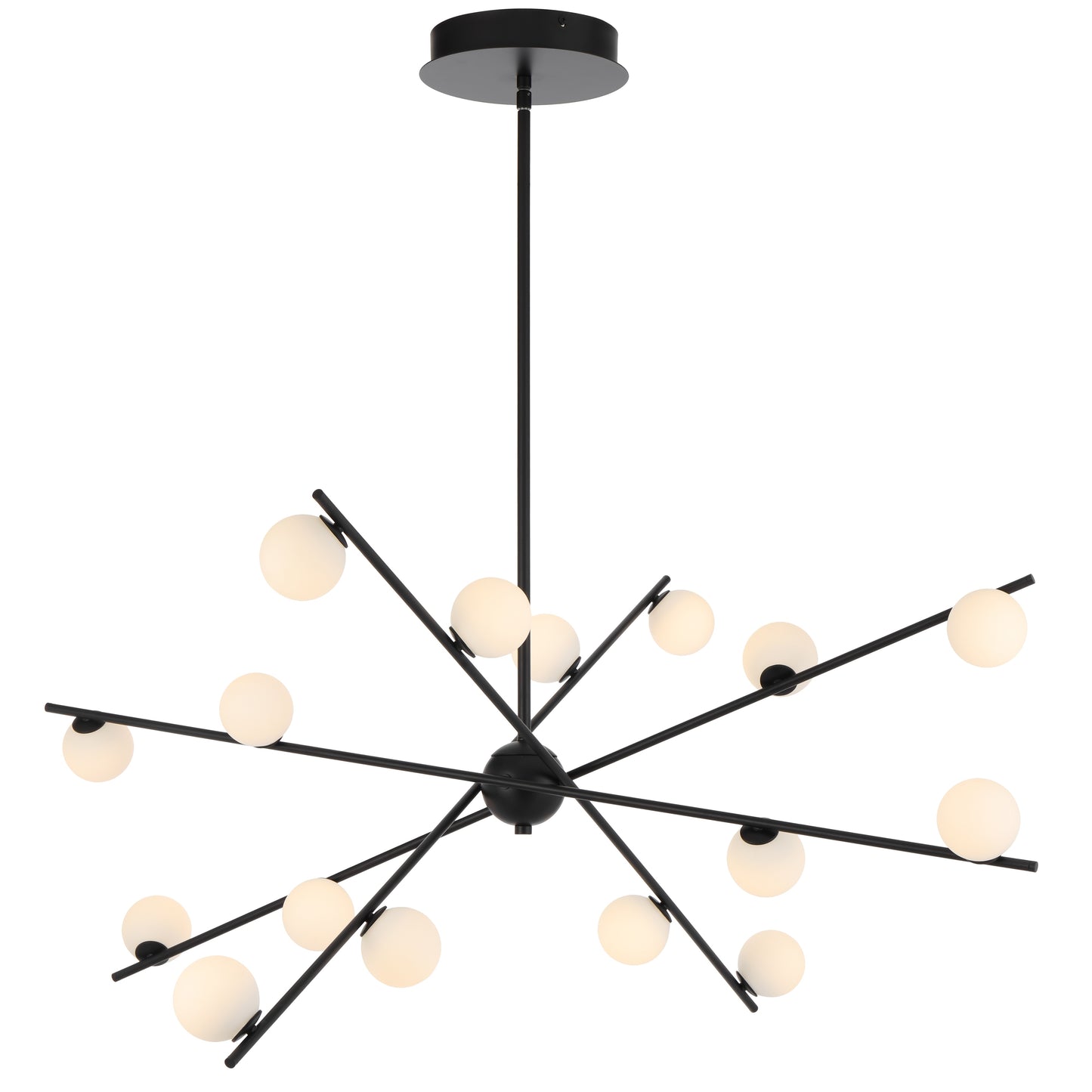 TFS 16 LT PENDANT 16x3wLED D970 H360 TRIAC-DIM ROD 2*600+ 1*300 BLACK / OPAL MATT