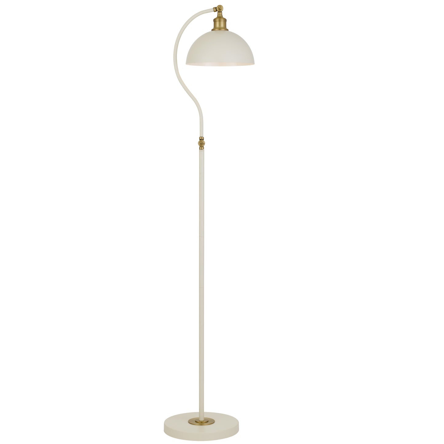 TFS FLOOR LAMP 25wE27max L375 W280 H:1550 SHADE D:250 H:215 BEIGE SATIN/ BRASS