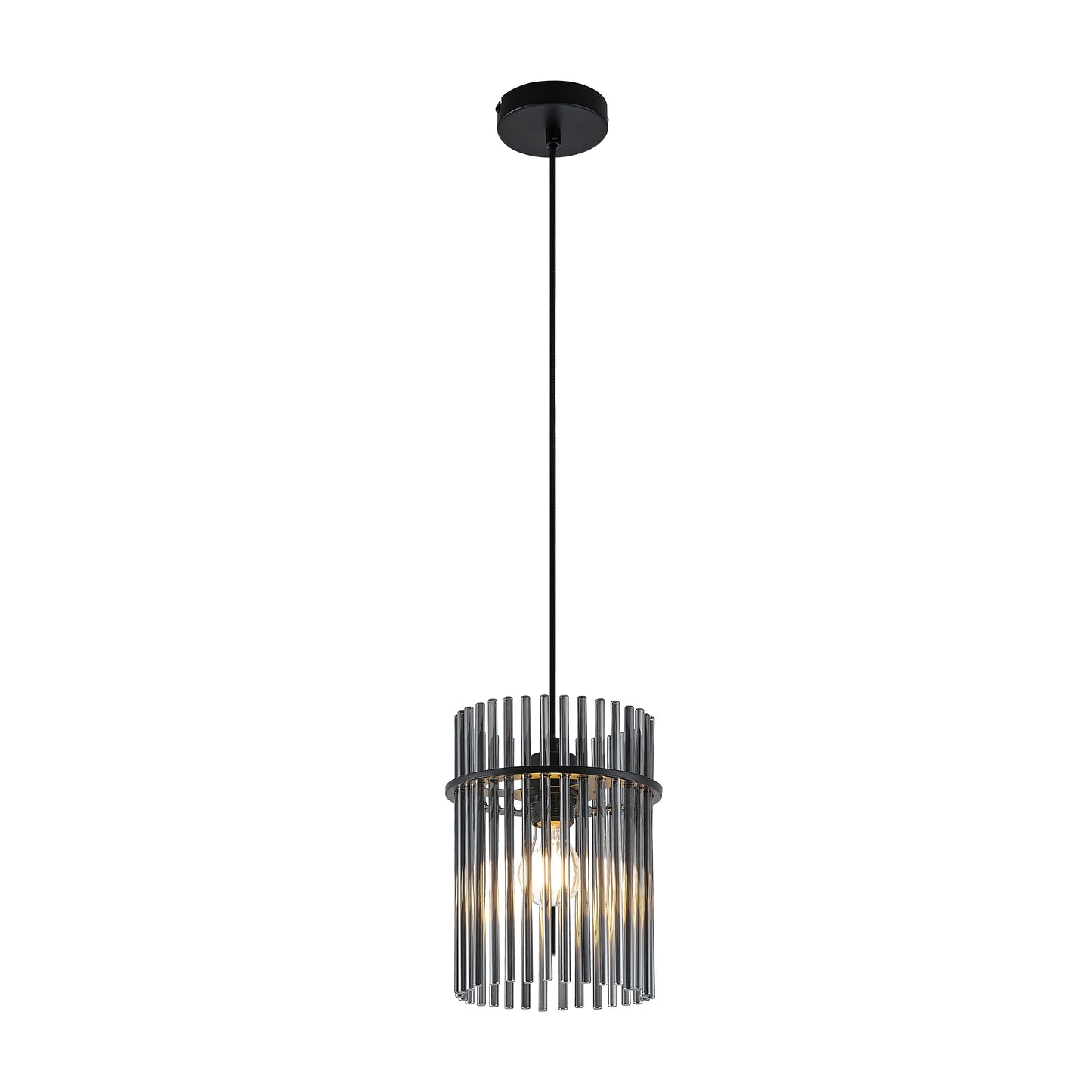 Cantostone TFS PENDANT 25wE27max D200 H260 CAB 2m BLACK MATT/ SMOKE