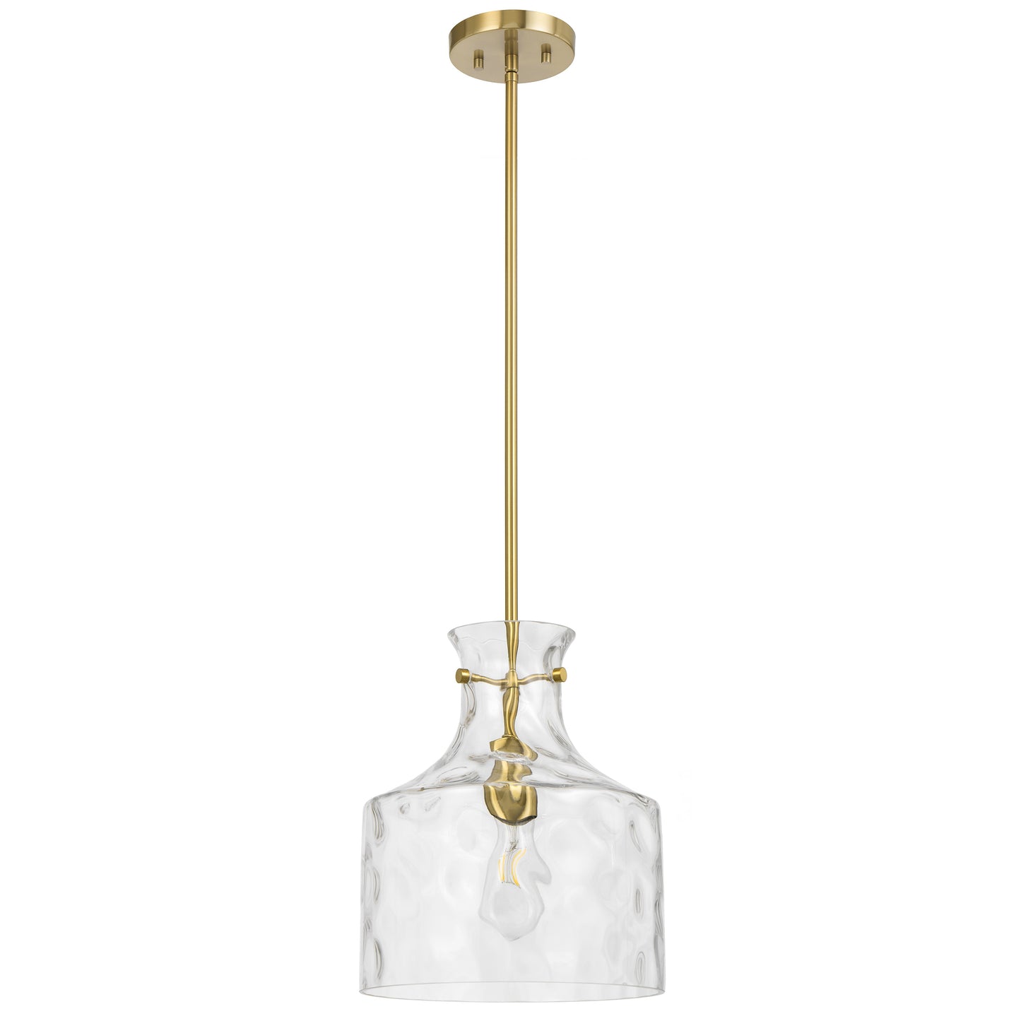 Altolux TFS 1LT PENDANT 25wE27max D:280 H:330 ROD 1.5m ANT GOLD / CLEAR WATER STREAK