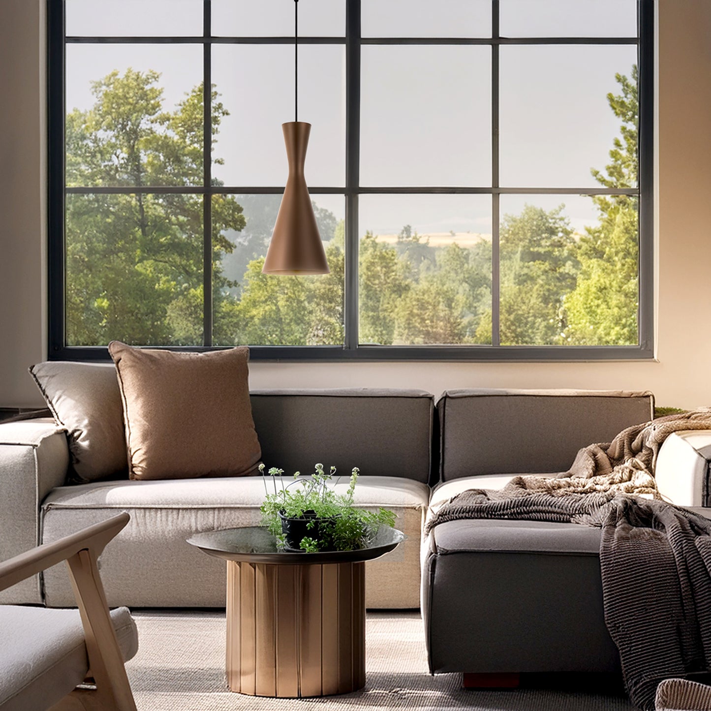 Zanolux TFS 20 PENDANT 25wE27max D200 H440 + 2 TEX BRONZE BRUSHED (BLACK)