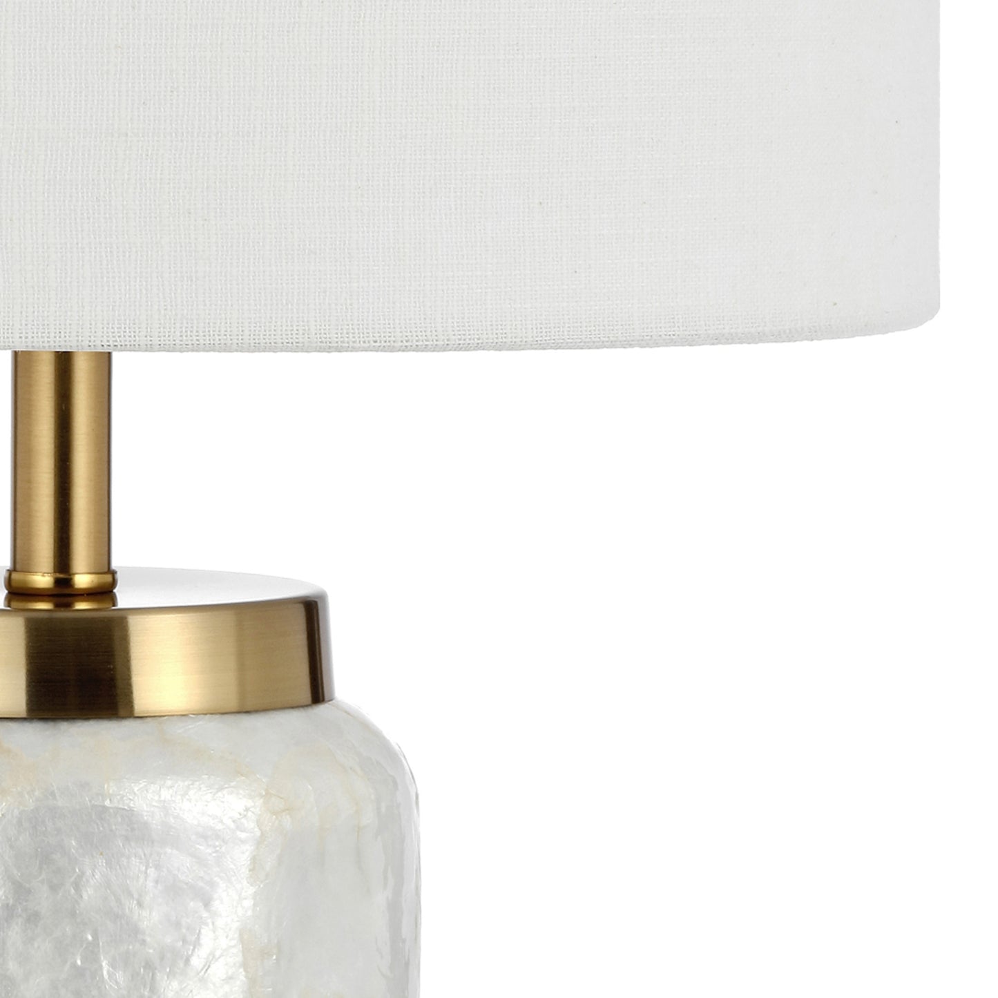 Bellamark TFS TABLE LAMP 25wE27max D320 H530 INLINE SWT WHITE SHELL / GOLD / WHITE