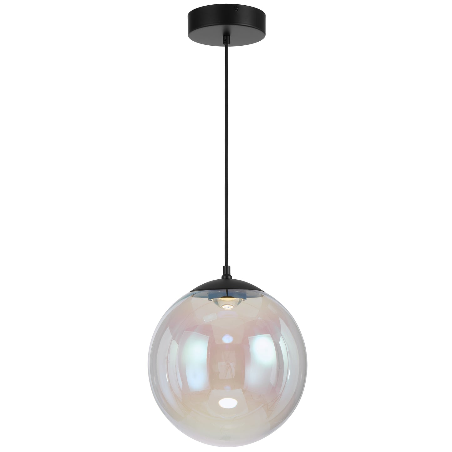 TFS 30 PENDANT 12wLED 3000K DIM 580Lm D300 H335 cab 2m BLACK MATT/ RAINBOW