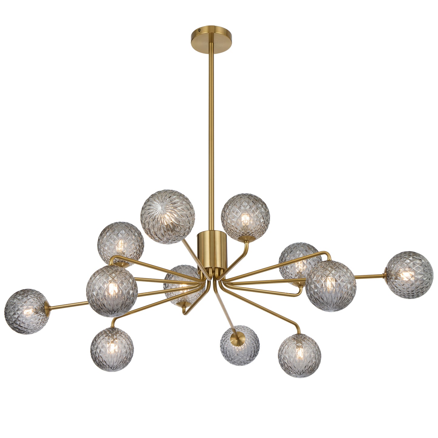 Teraton TFS 12LT PENDANT 12x6wG9max KIT D1130 H295 ROD:2*600+1*300 ANT GOLD/ SMOKE TEAR PATTERN