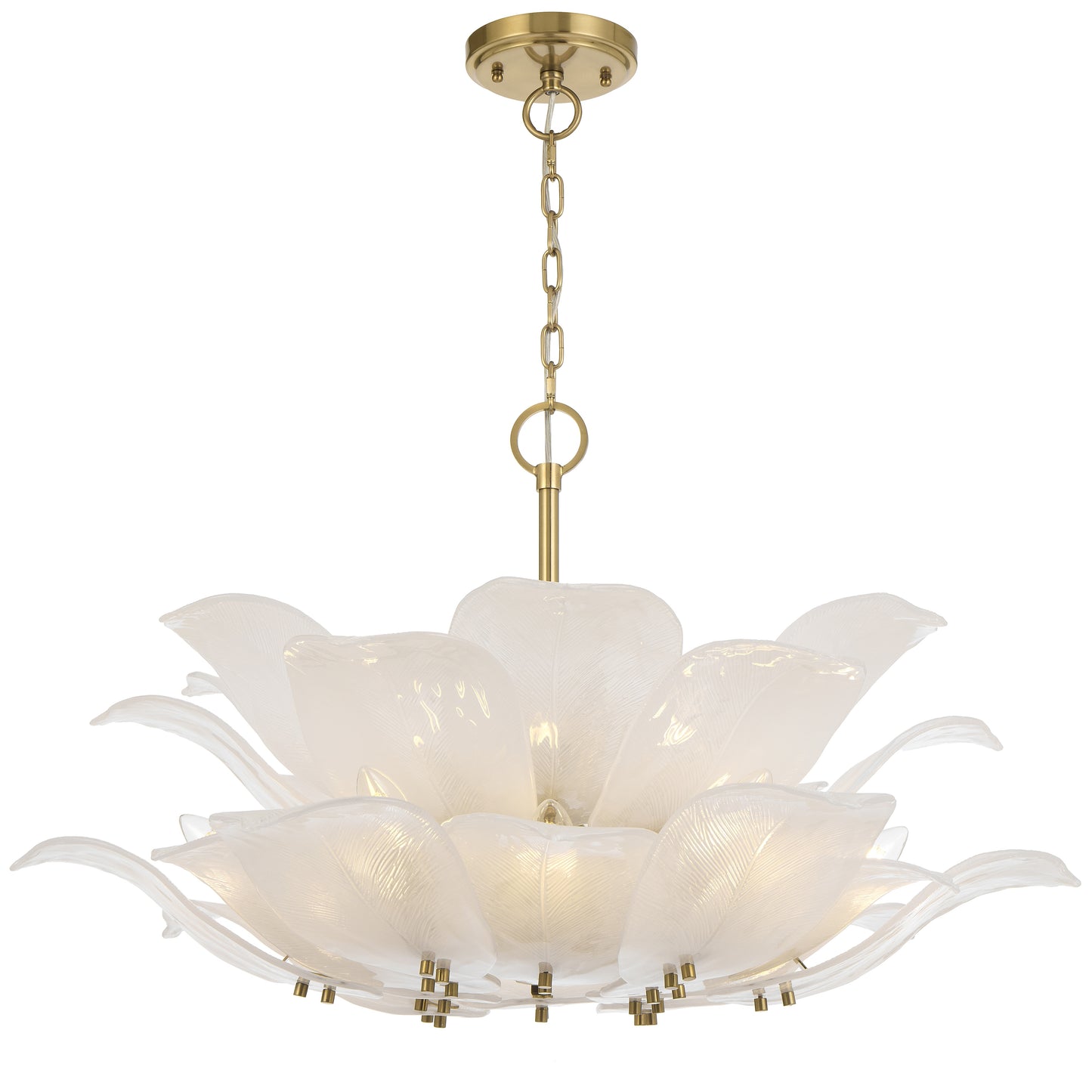 TFS 12LT PENDANT 12x25wE14max D:770 H:500 BRASS / 24pcs FROST GLASS