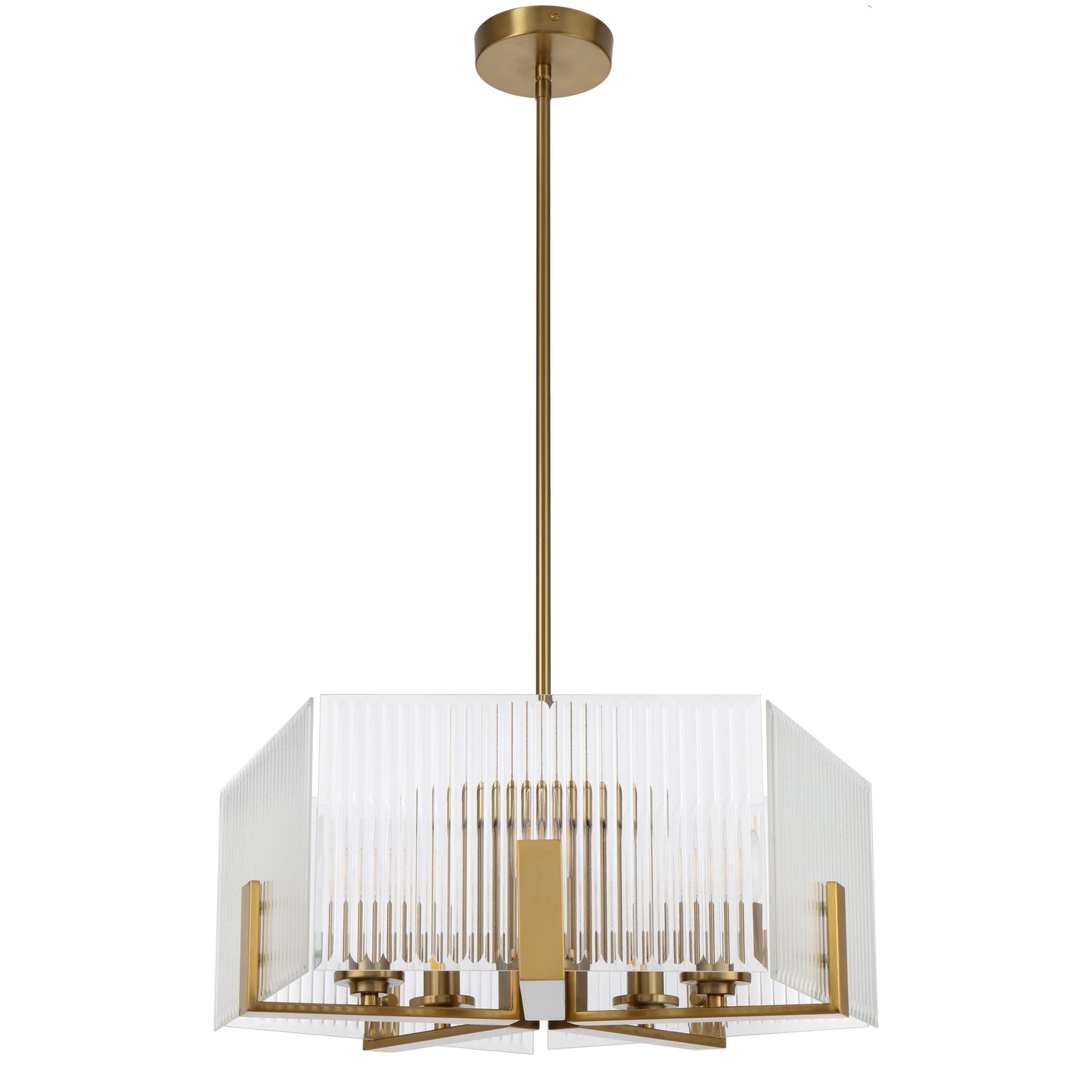 Terashade TFS 5 LT PENDANT 5x25wE14ma L560 W560 H210 rod (2*600+ 1*300) ANT GOLD / CLEAR GLASS