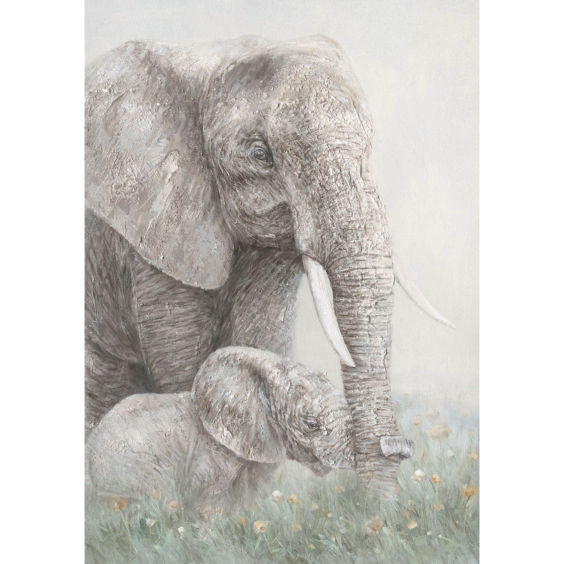 Elephant with Baby Canvas Print