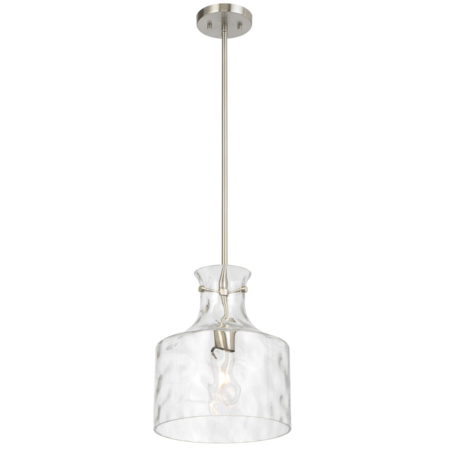 Norastone TFS 1LT PENDANT 25wE27max D:280 H:330 ROD 1.5m NICKEL MATT/CLEAR WATER STREAK
