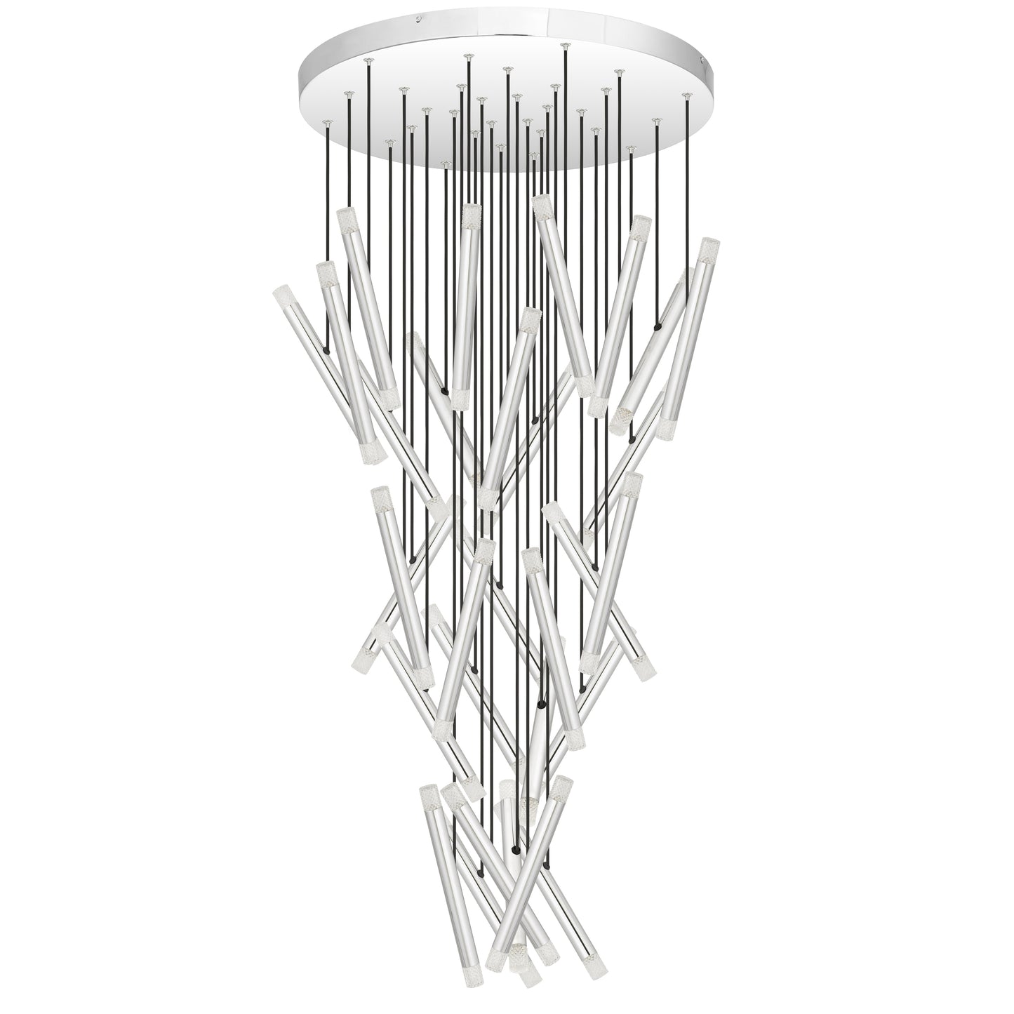 TFS PENDANT 60*1.5wLED canopy D:600 PVC 3M 3000K IP20 NON-DIM CHROME