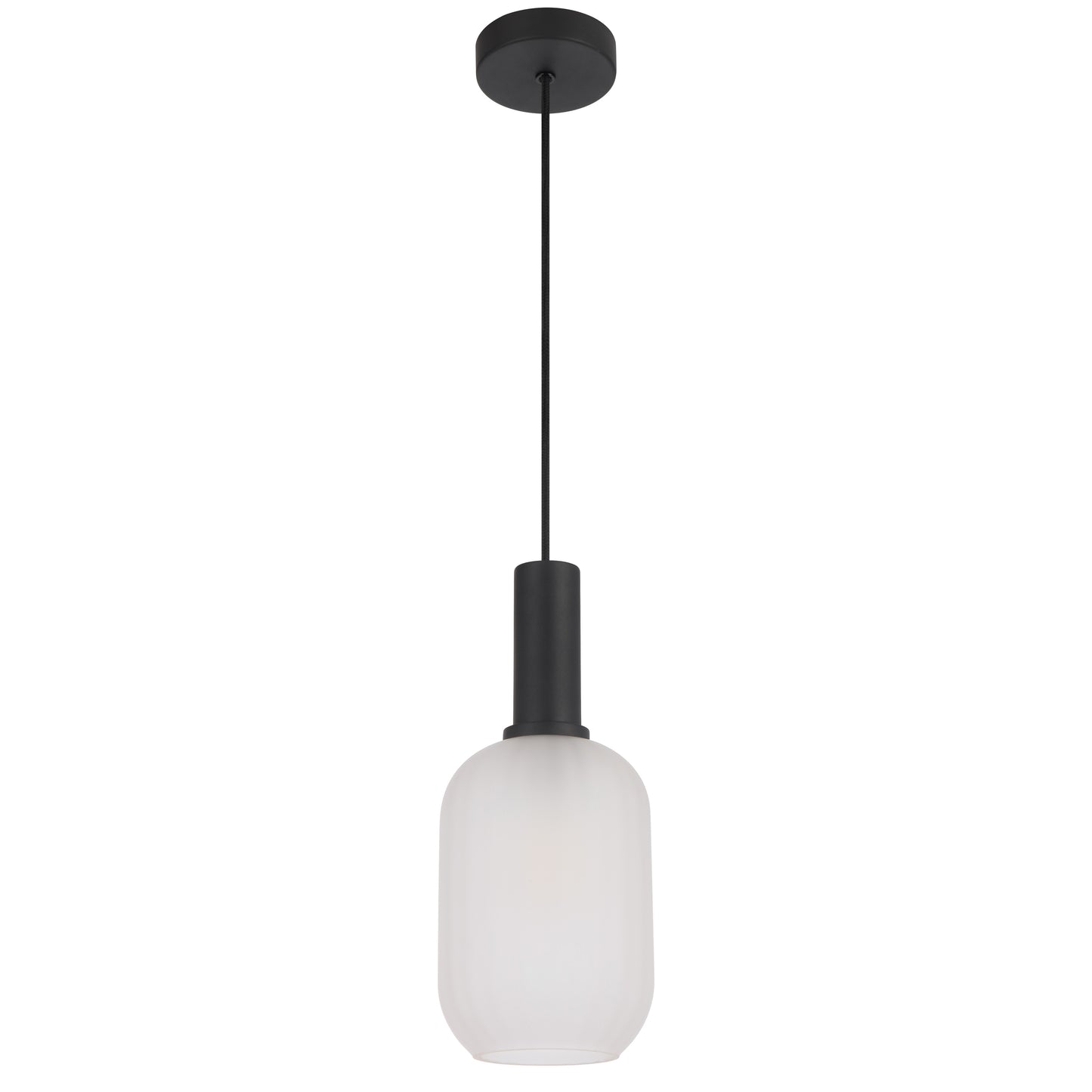 TFS 13CM PENDANT 25wE27max D140 H315 cab 2m BLACK / FROST GLASS