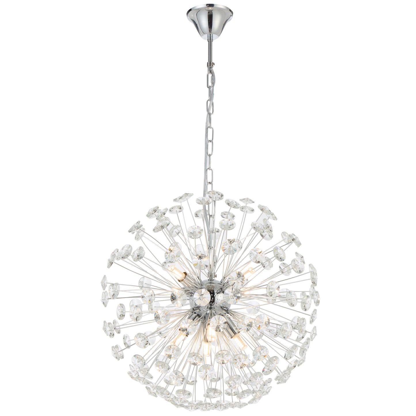 TFS 8 LT PENDANT 8x6wG9max D:400 CHAIN 2M CRYS H:160 CHROME / CLEAR