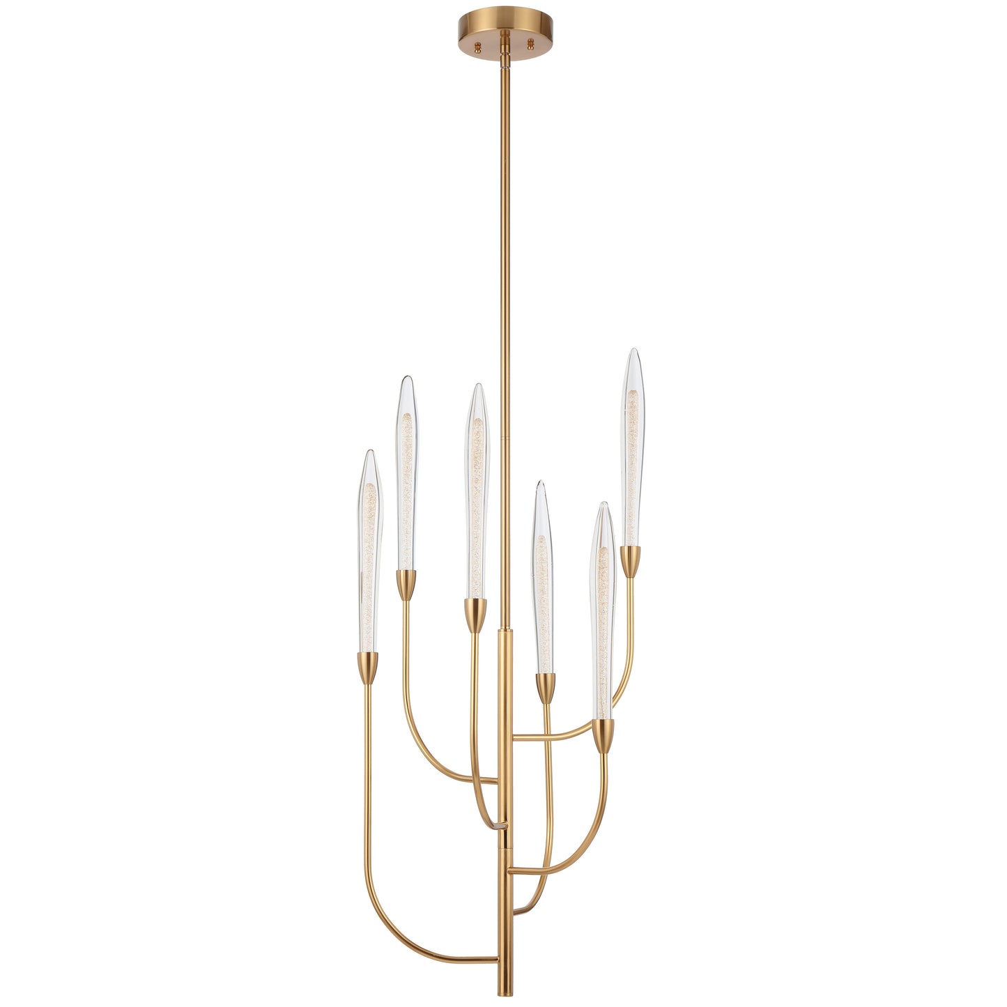 TFS 6 LTS LED PENDANT 6*3wLED 3000K D:500 H:1030 ROD NON-DIM ANT GOLD / CRYSTAL