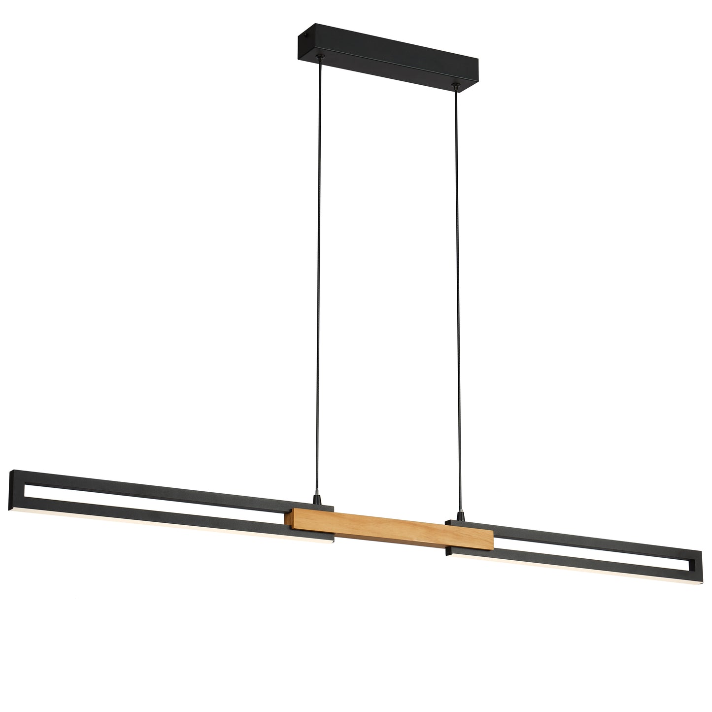 TFS 120CM LED PENDANT 28wLED 1600Lm cab.2M 3CCT WALL SWT BLACK / OAK WOOD