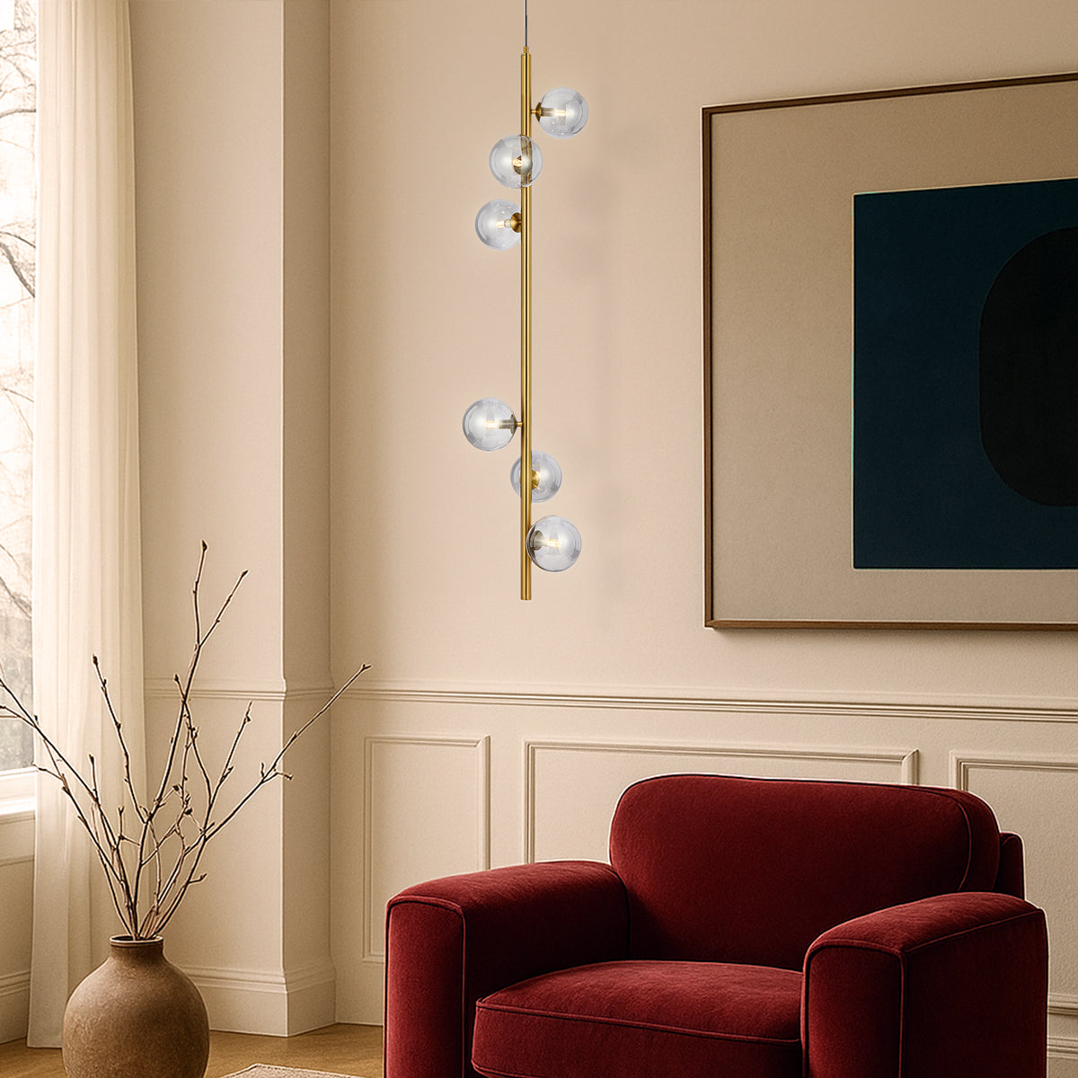 TFS 6 LT PENDANT 6x6wG9max KIT L1200 W265 H265 TEX 2m ANT GOLD/ SMOKE