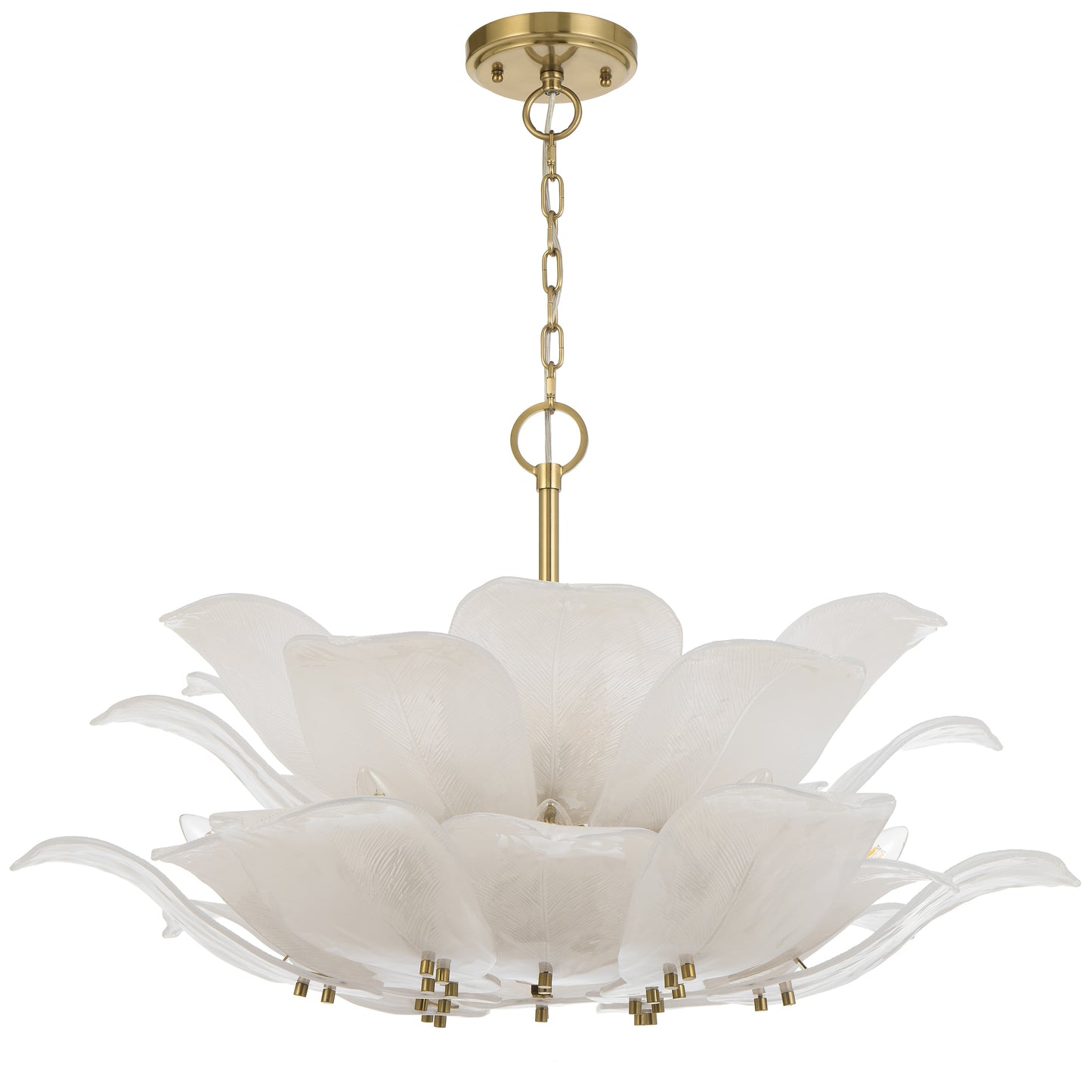 TFS 12LT PENDANT 12x25wE14max D:770 H:500 BRASS / 24pcs FROST GLASS