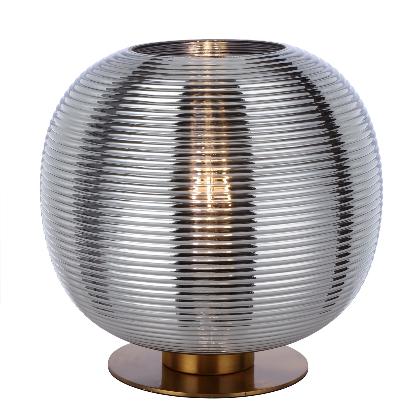 Vigo TFS TABLE LAMP 25wE27max D:250 H:260 inline Switch ANT GOLD BASE / CHROME GLASS
