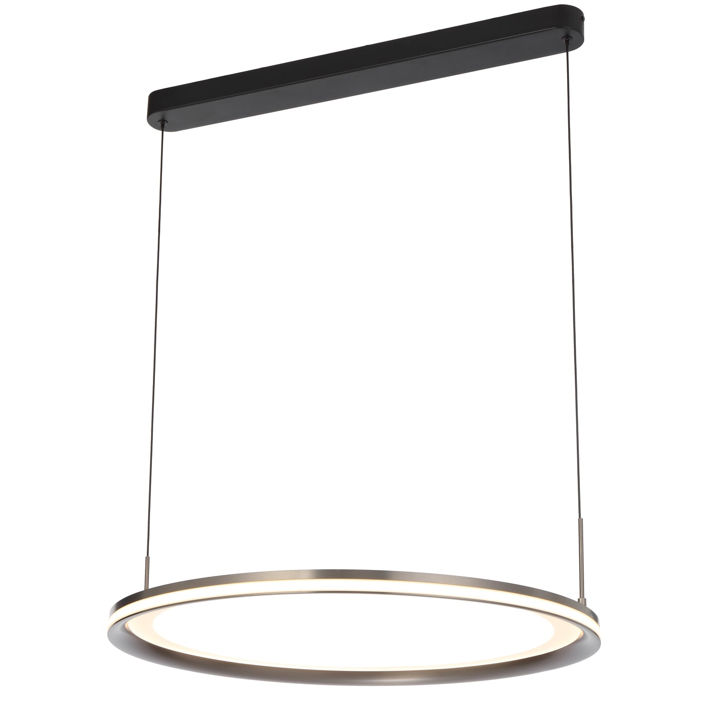 TFS 60CM PENDANT 60wLED D:600 H:30 3000K DIM CAB 2m 2570Lm PEARL GREY/FROST