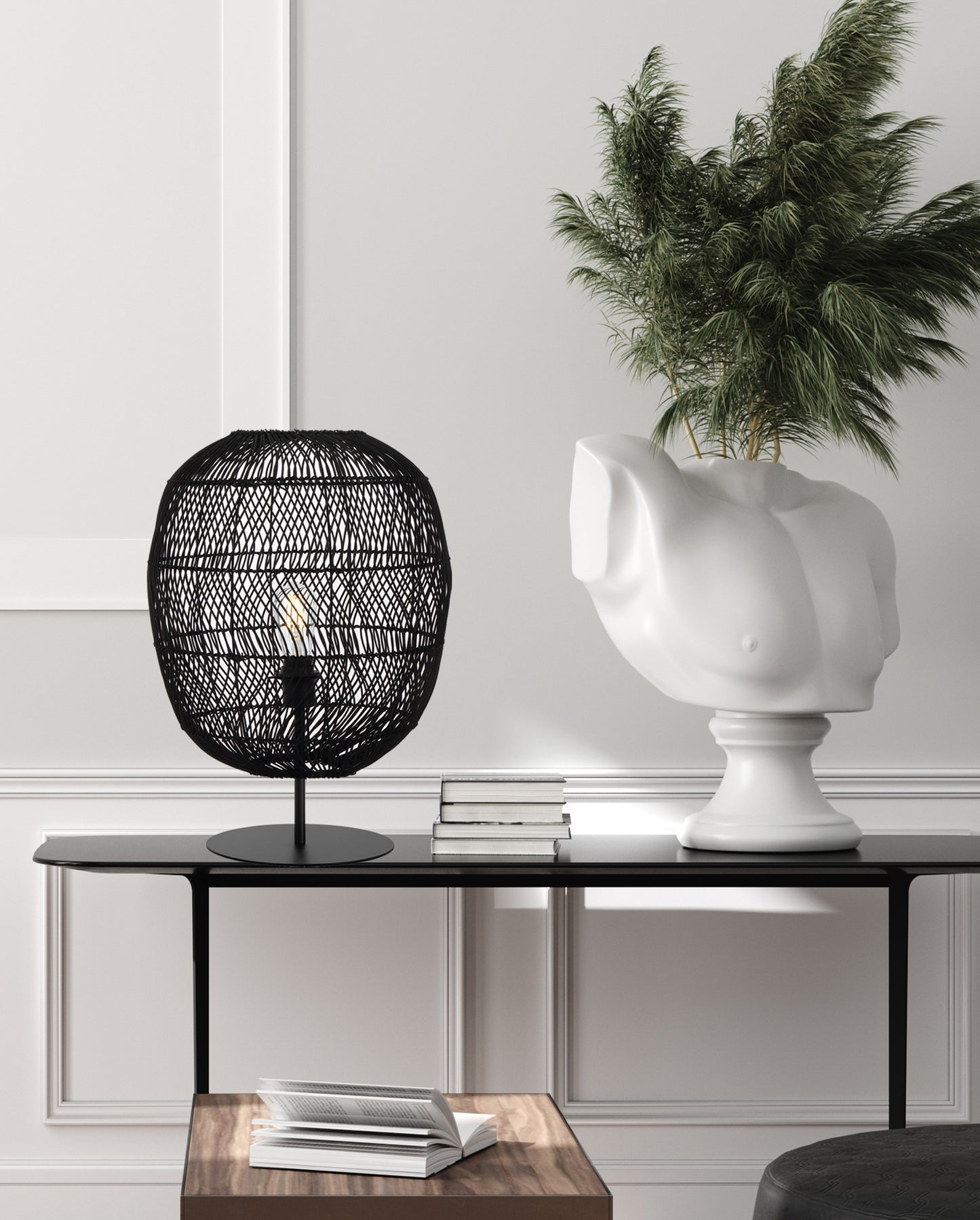 TFS 40 TABLE LAMP 25wE27max D400 H555 (2 parts) BLACK Base / BLACK Shade