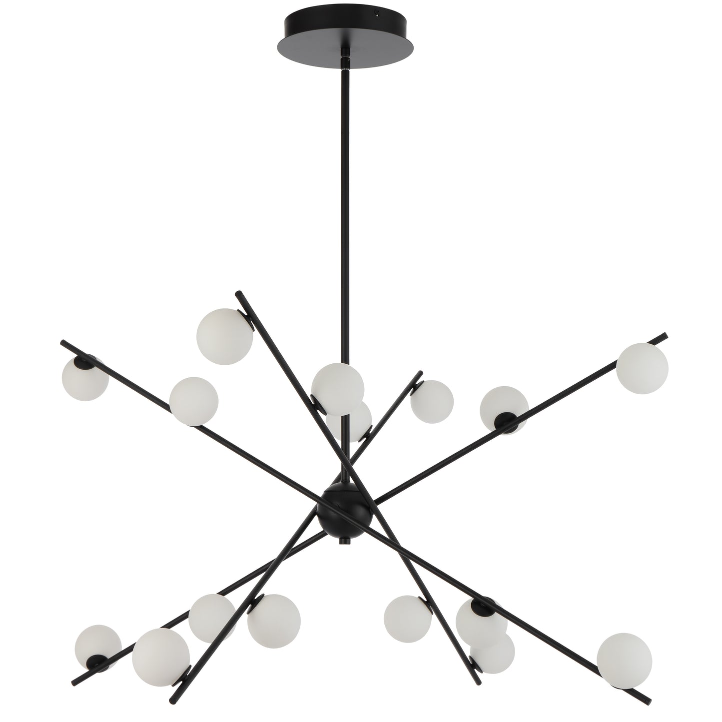 TFS 16 LT PENDANT 16x3wLED D970 H360 TRIAC-DIM ROD 2*600+ 1*300 BLACK / OPAL MATT