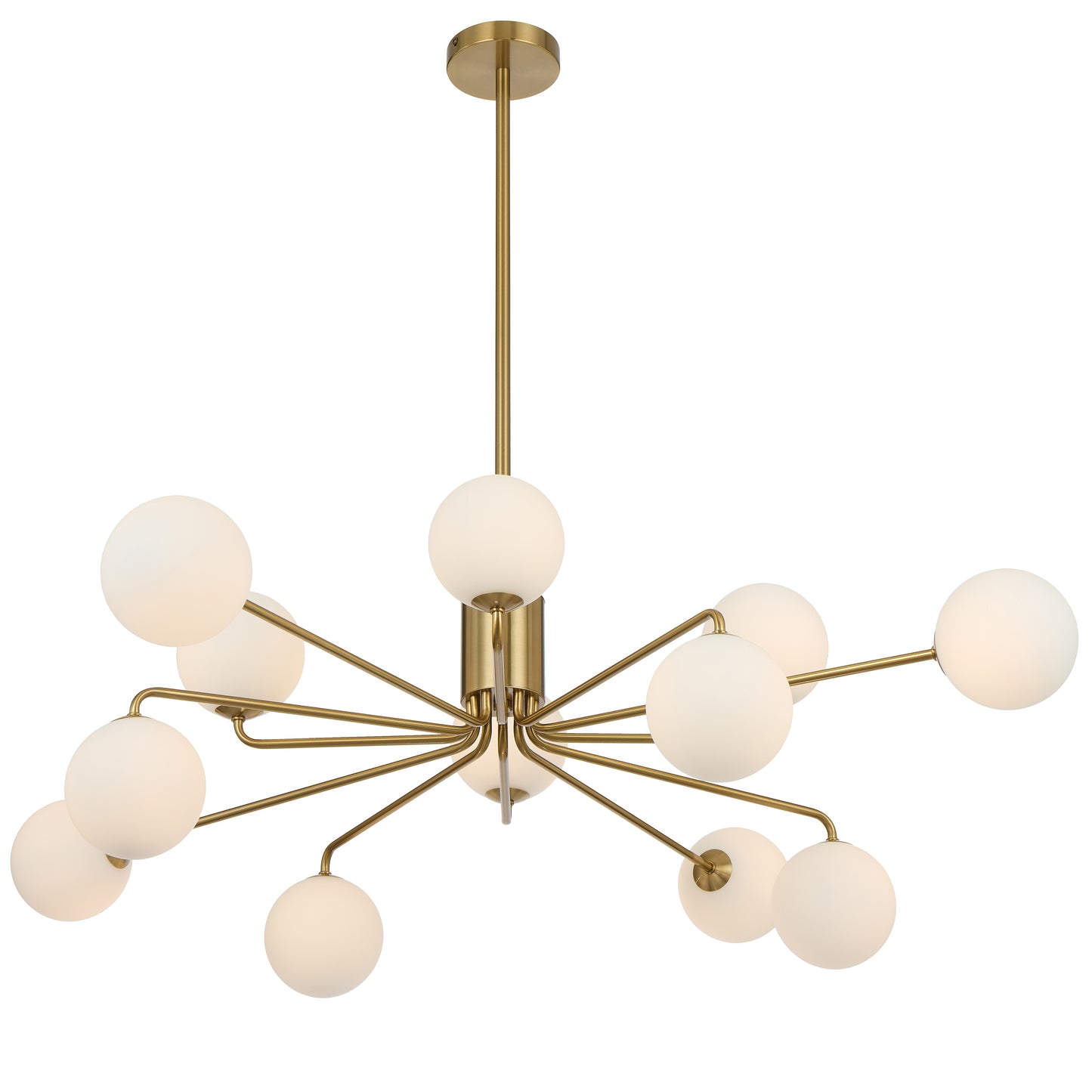 Teramark TFS 12LT PENDANT 12x6wG9max KIT D1130 H295 ROD:2*600+1*300 ANT GOLD/ OPAL MATT