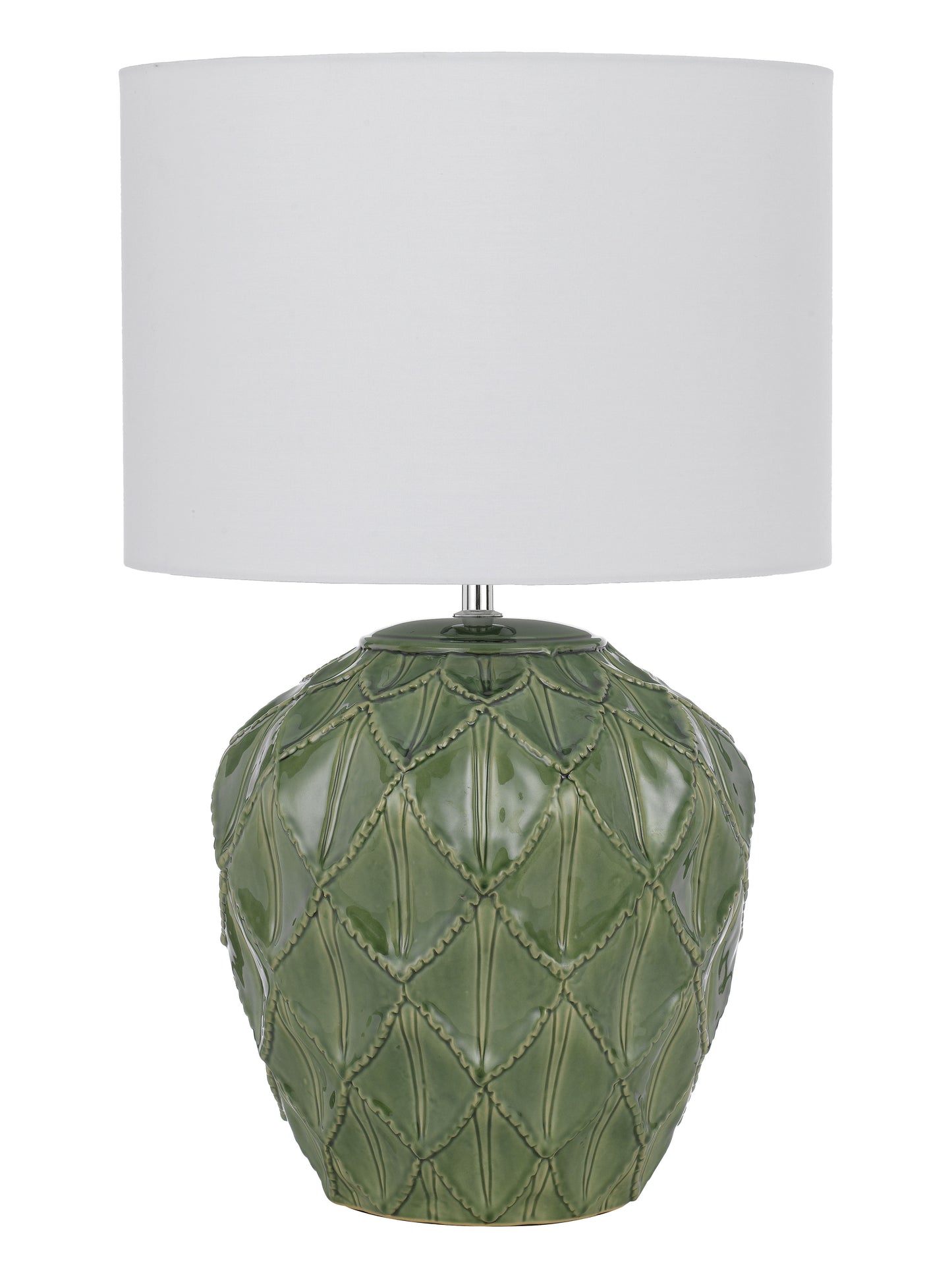 TFS CERAMIC TABLE LAMP 25wE27max D:330 H:540 GREEN / WHITE