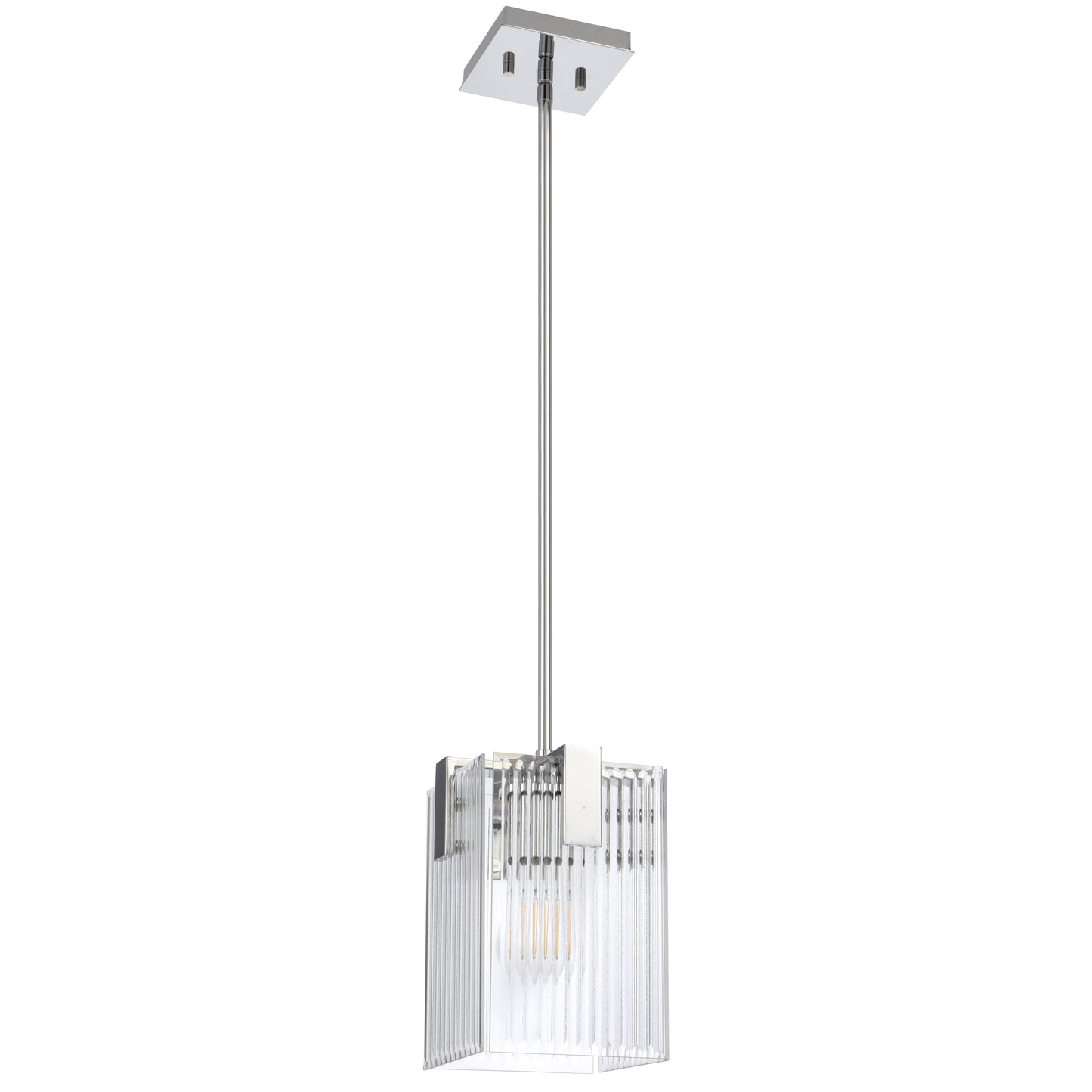 Zanomont TFS 1 LT PENDANT 25wE27max L180 W180 H250 rod (2*600+ 1*300) CHROME / CLEAR GLASS