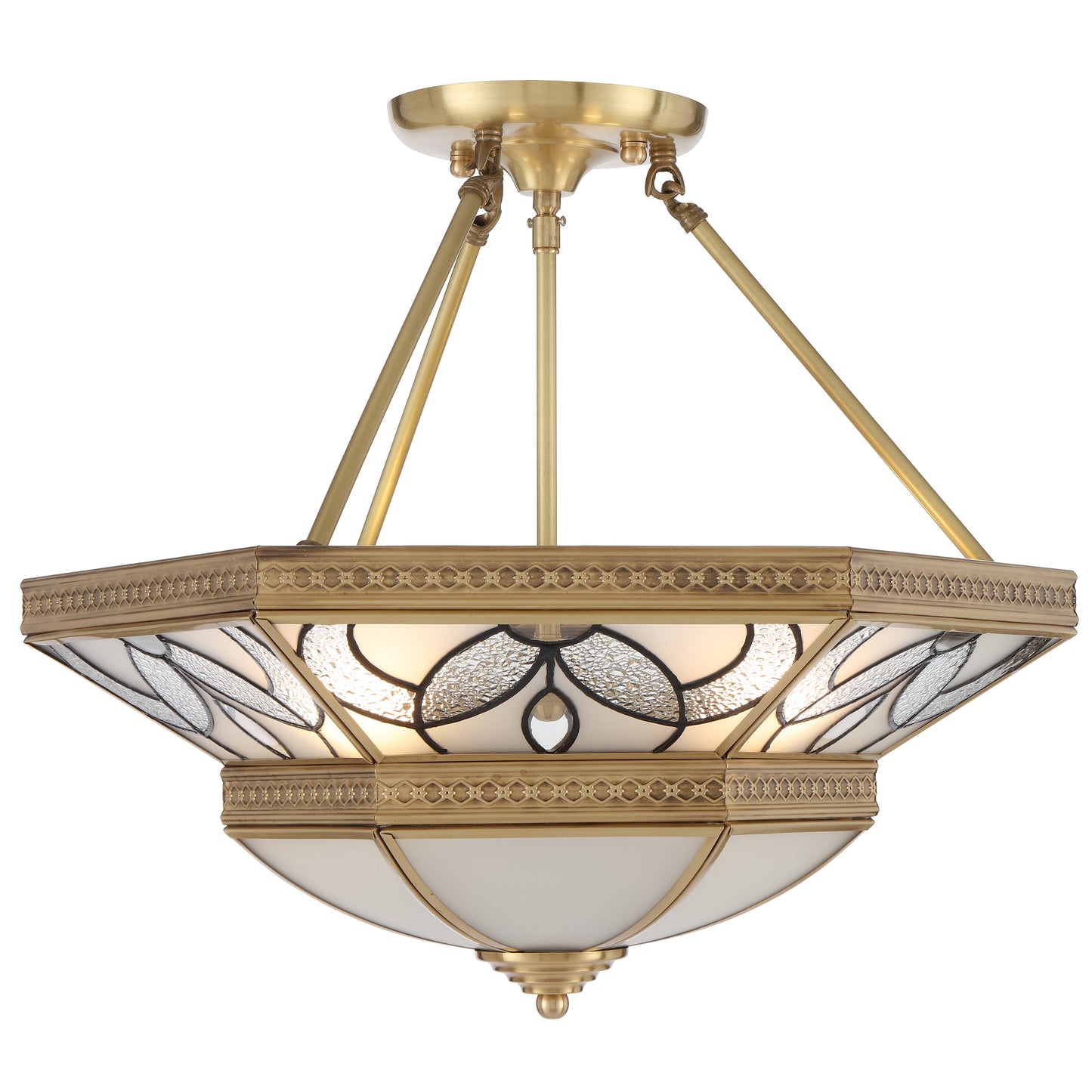 Vitawood TFS PE CTC 4x25wE27max D:500 H:208 chain:2M BRASS/FROST GLASS