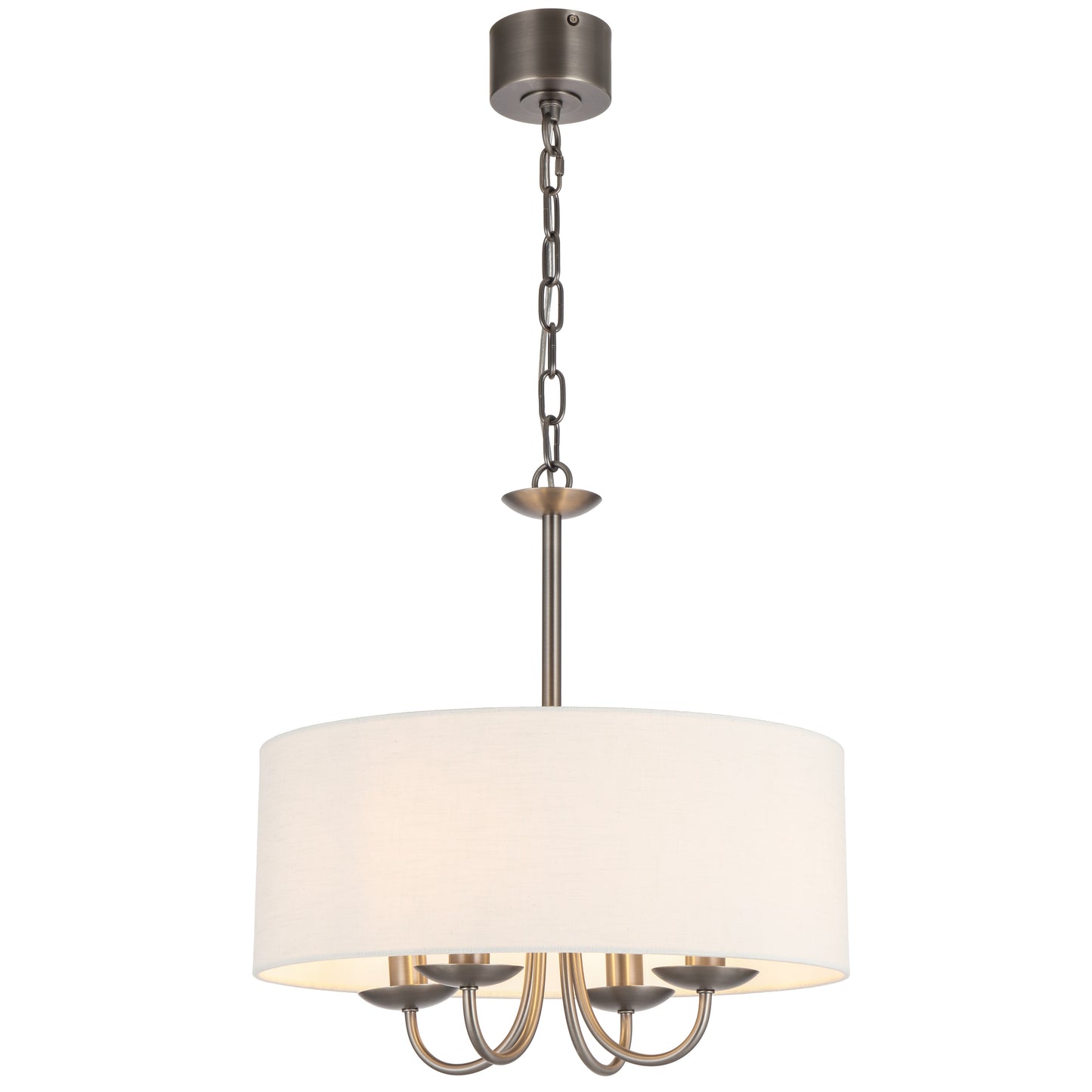 Lumoline TFS 4LT PENDANT 4x25wE14max D450 H435 chain 2M DARK NICKEL MATT/ IVORY LINEN