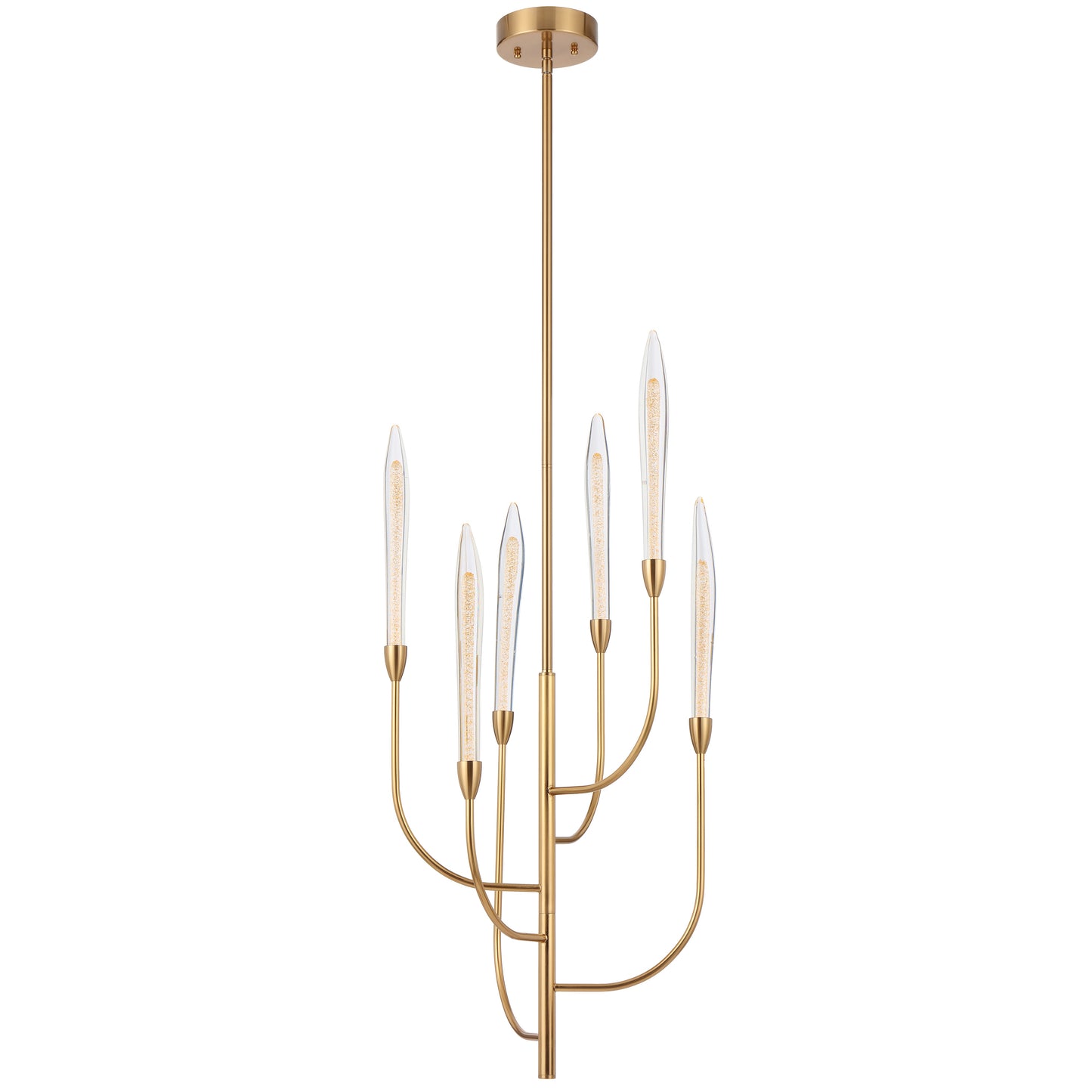 TFS 6 LTS LED PENDANT 6*3wLED 3000K D:500 H:1030 ROD NON-DIM ANT GOLD / CRYSTAL