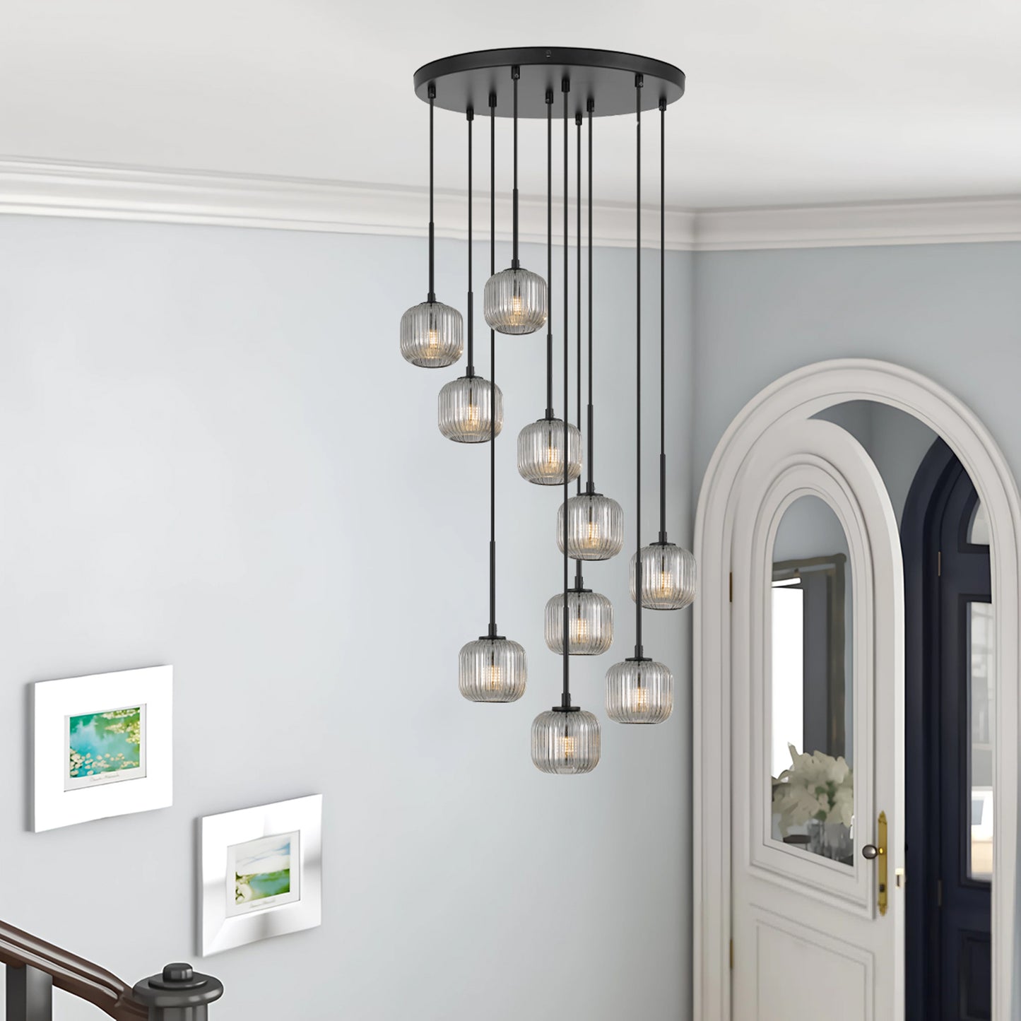 TFS 10 PENDANT 10*3wG9 NON-DIM D450 cab3.0 BLACK / SMOKE / 3000K