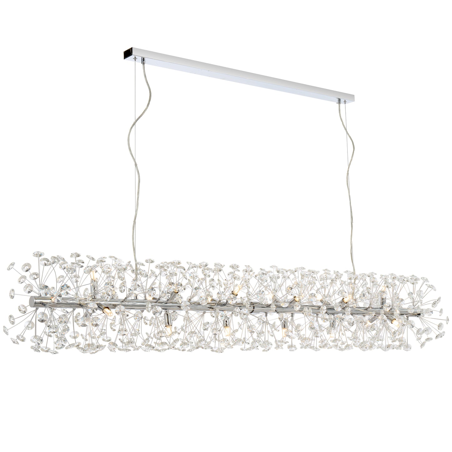 Braga TFS 18LT REC PENDANT 18x6wG9max L1680 W300 H300 CRYSTAL H130 CHROME / CLEAR