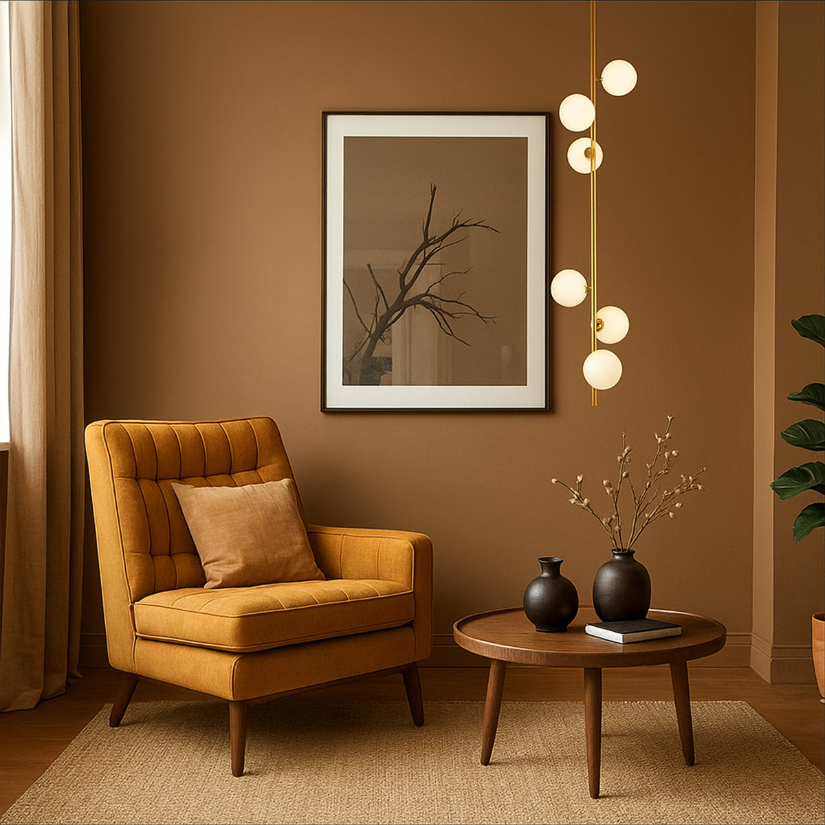 TFS 6 LT PENDANT 6x6wG9max KIT L1200 W265 H265 TEX 2m ANT GOLD/ OPAL MATT