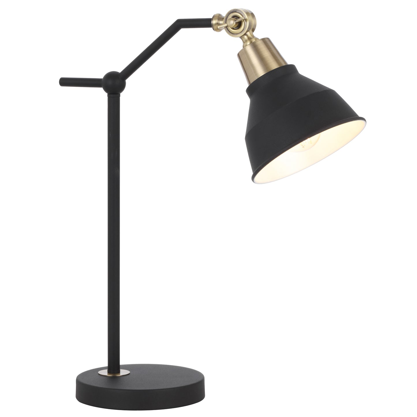 TFS 15 TABLE LAMP 25wE27max L320 W160 H500 INLINE SWTCH BLACK MATT/ANT BRASS