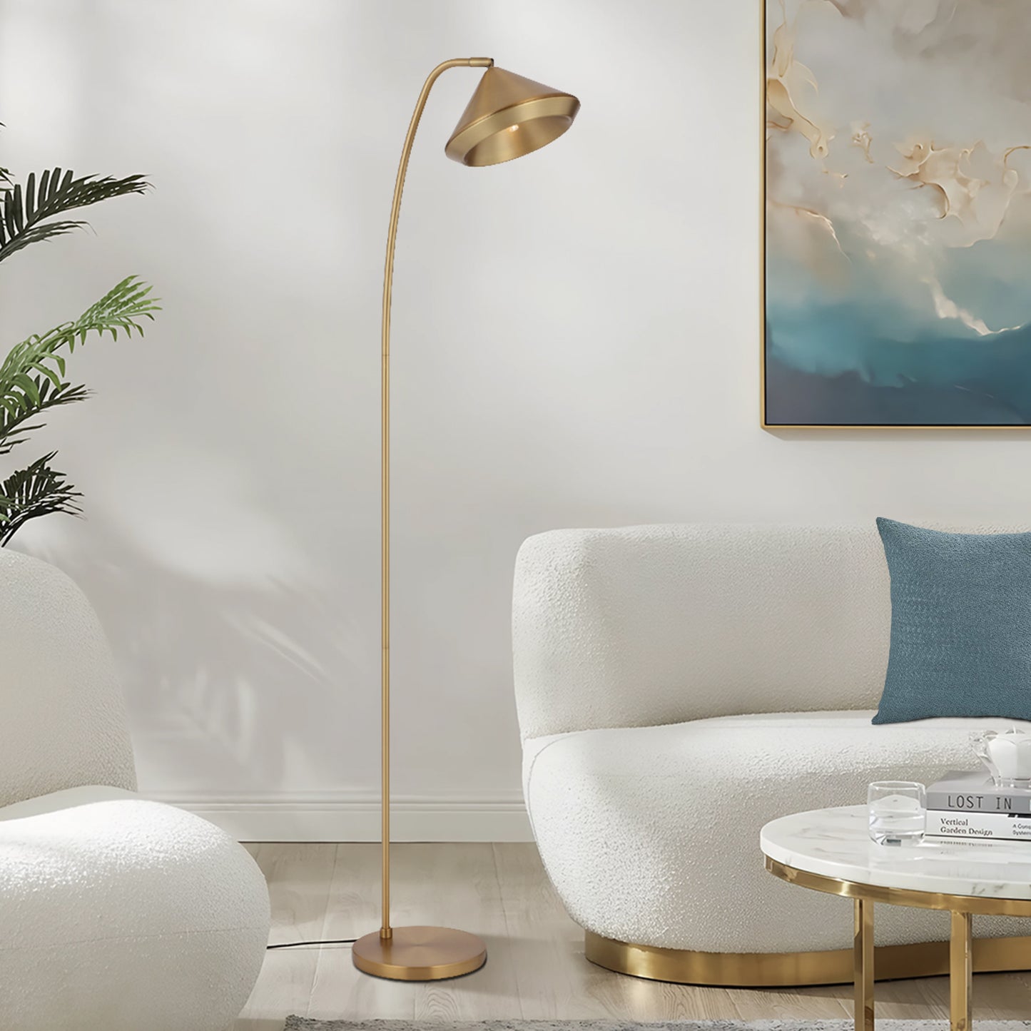 TFS FLOOR LAMP 6wG9max L310 W200 H1380 foot switch YELLOW BRASS