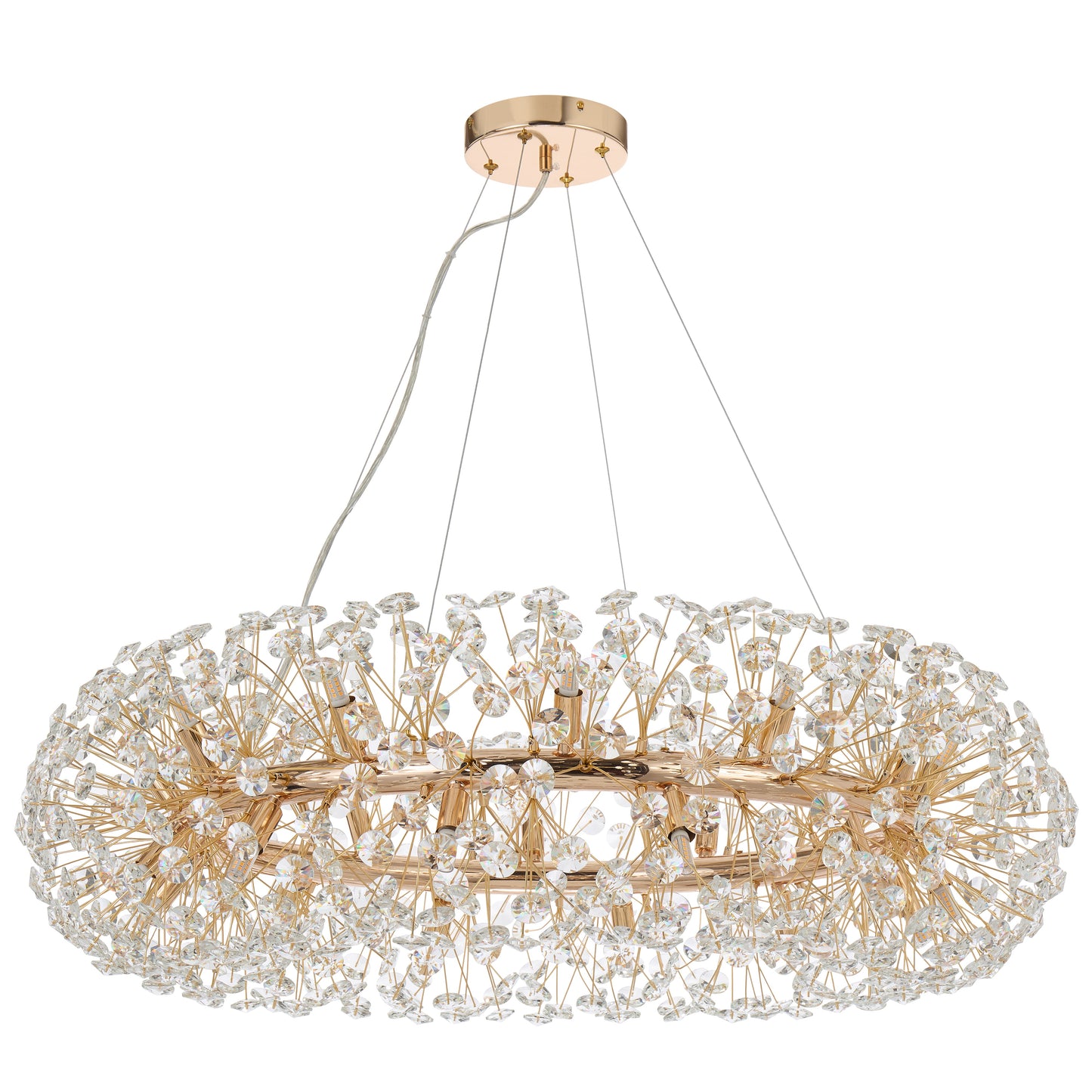 TFS 24LT PENDANT 24x6wG9max D:900 H:350 CRYS H130 CAB 2M GOLD / CLEAR