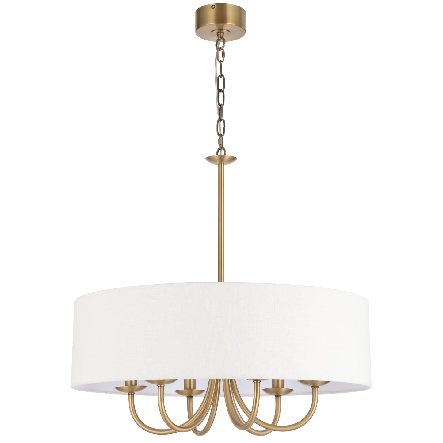 Terawood TFS 6LT PENDANT 6x25wE14max D700 H650 chain 2M BRASS/ IVORY LINEN