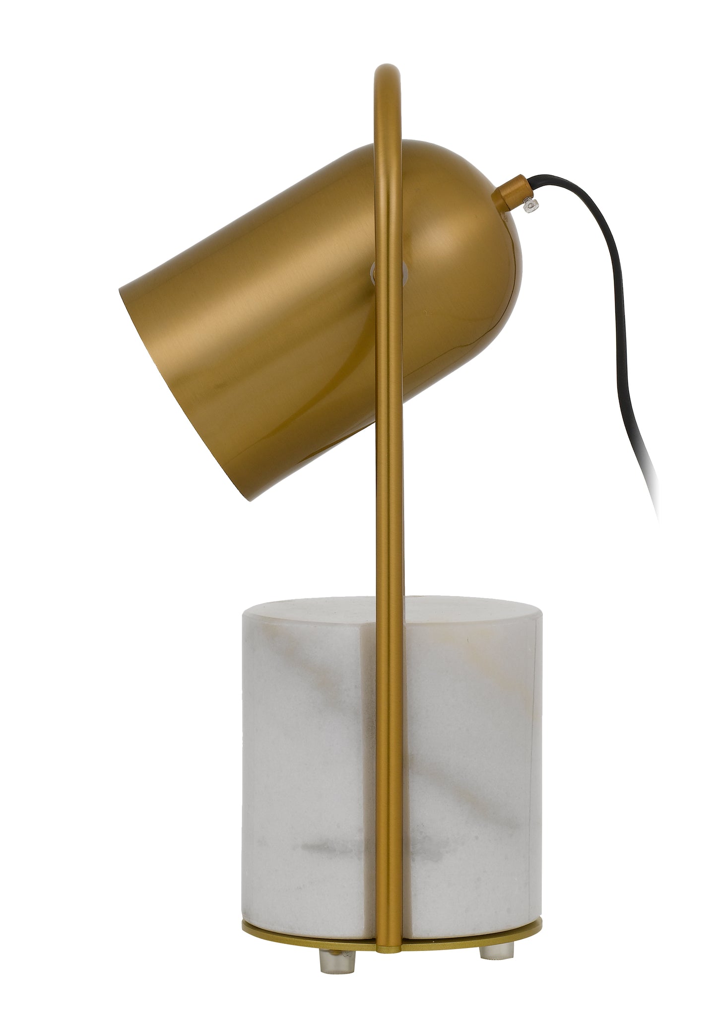 TFS TABLE LAMP 25wE27max D:200 H:390 Inline Switch WHITE BASE/ANTIQUE GOLD SHADE