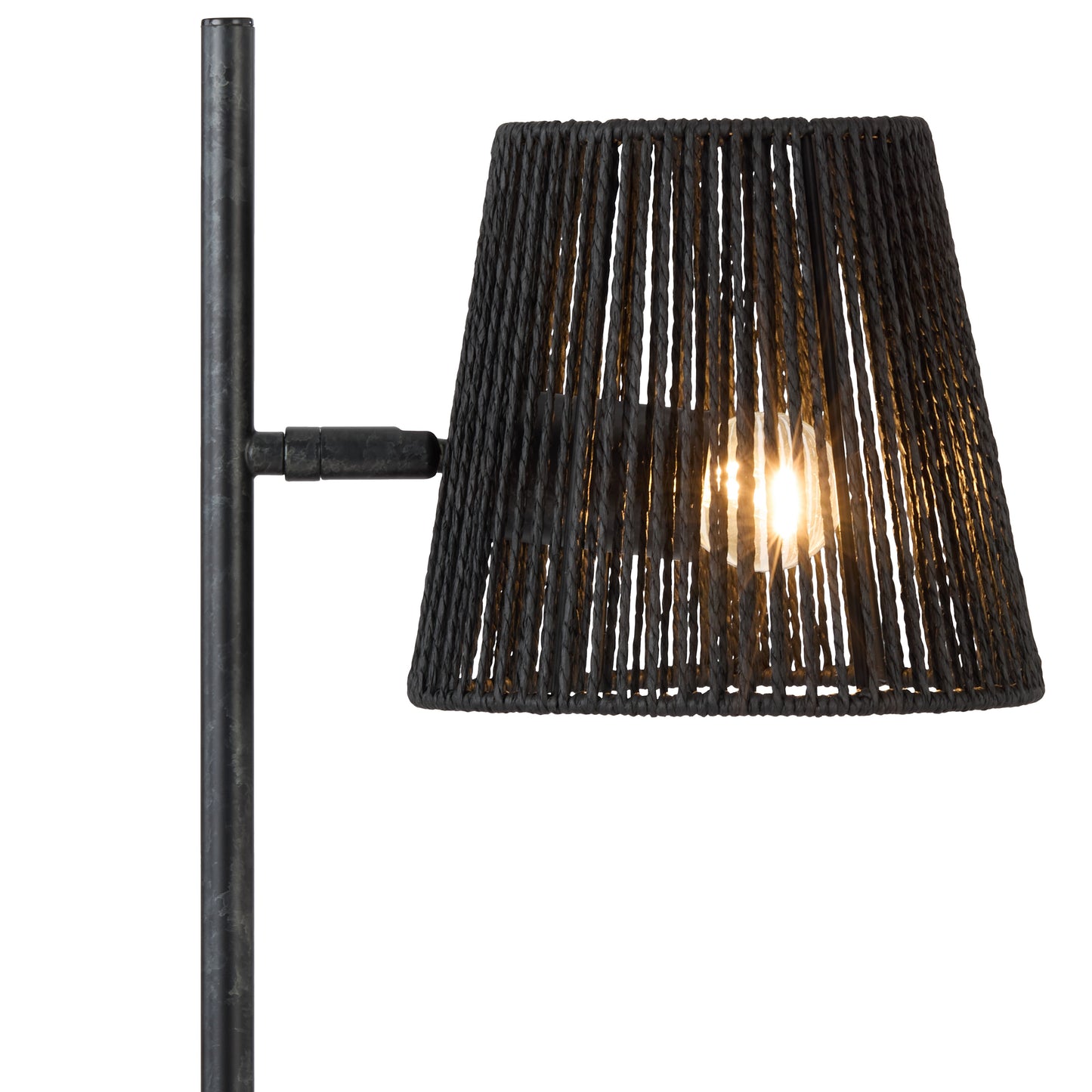 Grosseto TFS TABLE LAMP 25wE27max L330 W180 H545 inline swt GUN METAL / BLACK STRING
