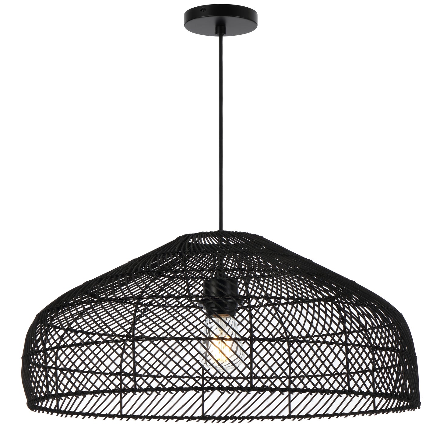 Lumoline TFS 50 PENDANT 25wE27max D500 H300 cab1.5m BLACK RATTAN