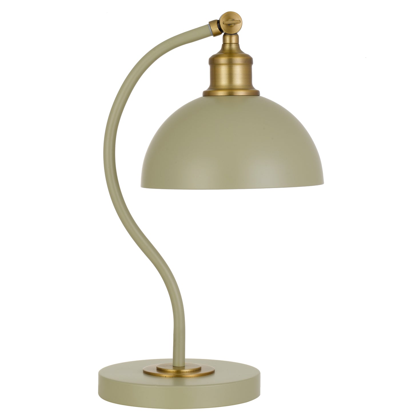TFS TABLE LAMP 25wE27max L:285 W:200x H:415 SHADE D:200 H:190 GREEN SATIN/ BRASS