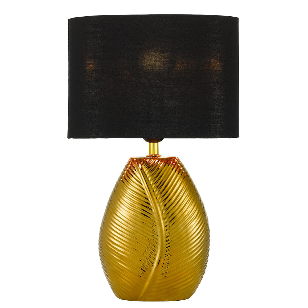 TFS CERAMIC TABLE LAMP 25wE27max H:400 D:260 GOLD/BLACK