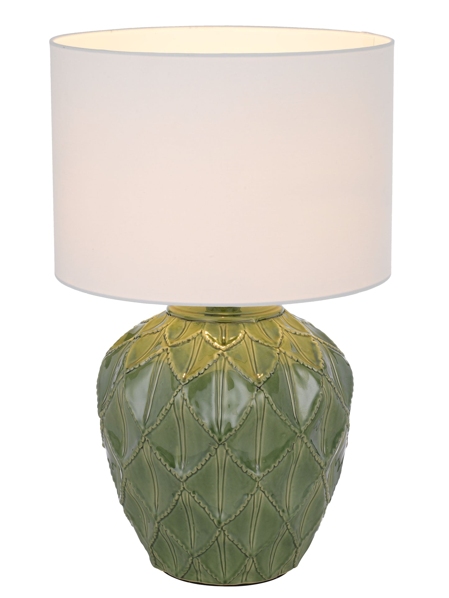 TFS CERAMIC TABLE LAMP 25wE27max D:330 H:540 GREEN / WHITE