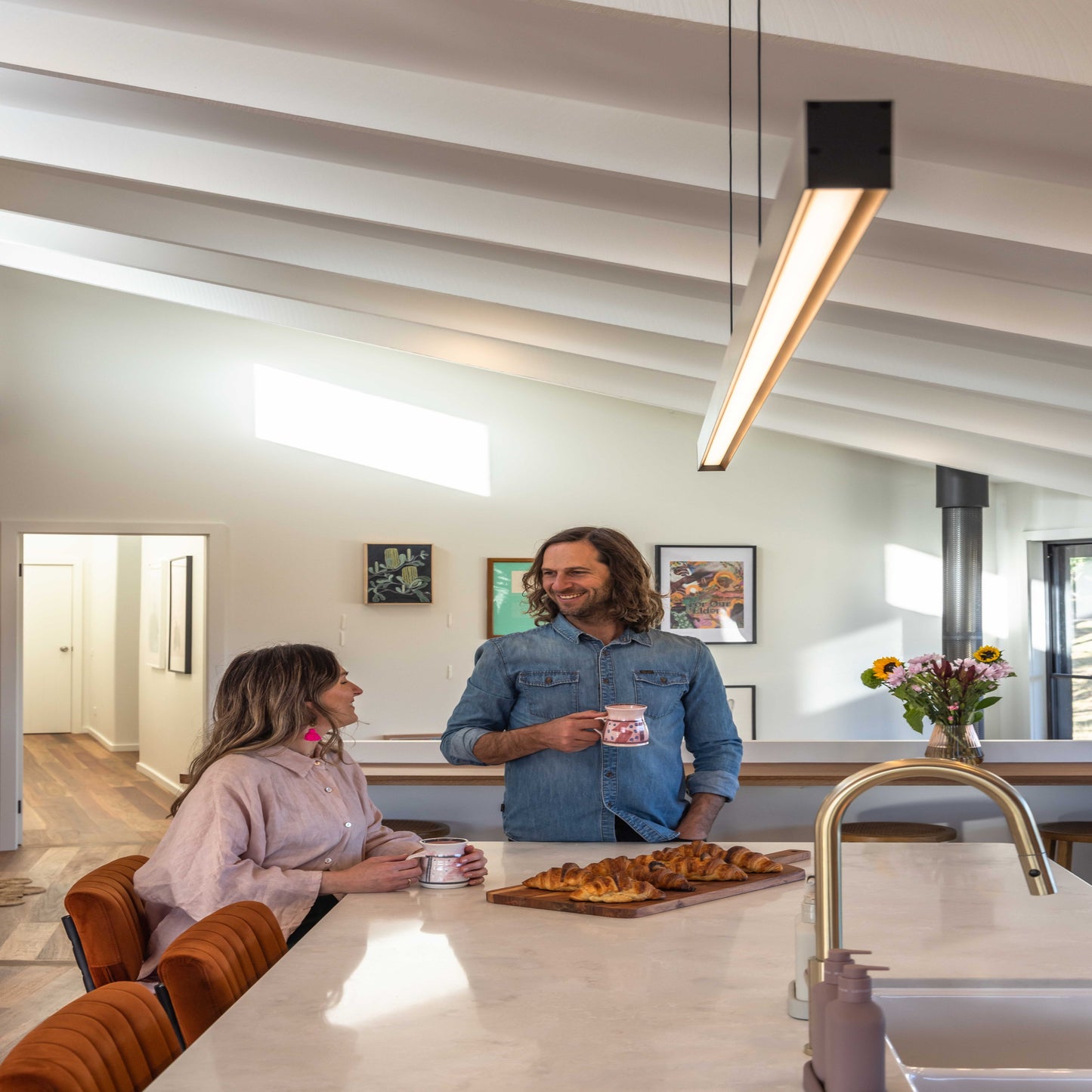 Salem TFS 240 PENDANT 60wLED TUYA L:2400H:50W:75 GOLD/BLACK 4200Lm CAB:2m