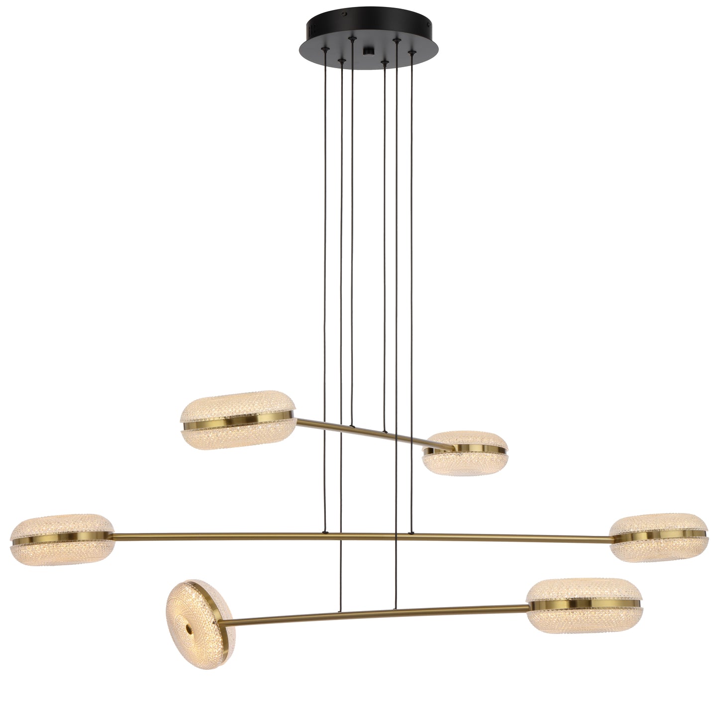 TFS 6 LTS PENDANT 6x10wLED D1040 H70 3000k non-DIM CAB2.5M ANT GOLD / CLEAR