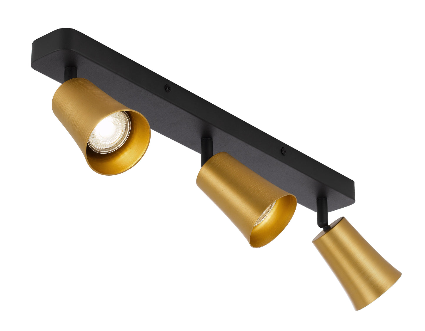 TFS 3 SPOT BAR 3x6wGU10max L500 P175 GOLD BRUSHED BLACK